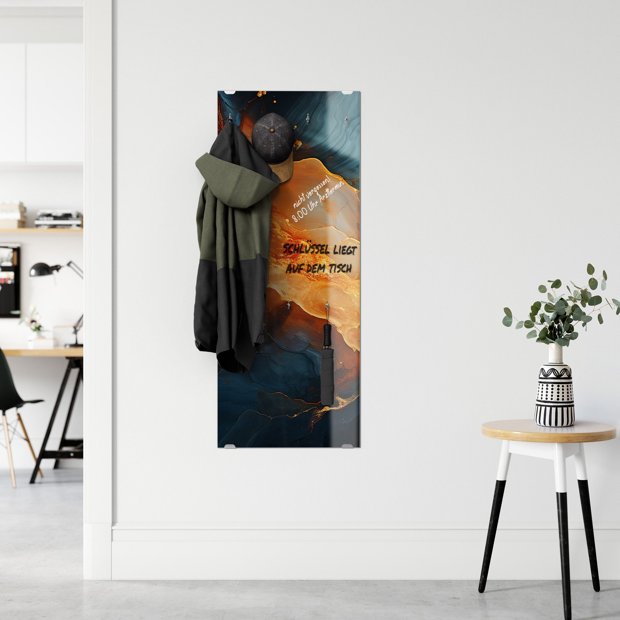 DEQORI Kleiderhaken 'Magmatischer Glanz', Glas Garderobe hängend Flur Jackenhalter modern Wandgarderobe Haken