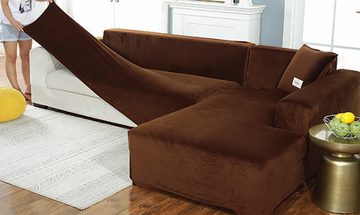 Sofahusse Sofabezüge,Sofa überzug L Form Ecksofa Stretch Couchbezüge, Mrichbez, CoverWohnzimmermöbelschutz Möbelbezug