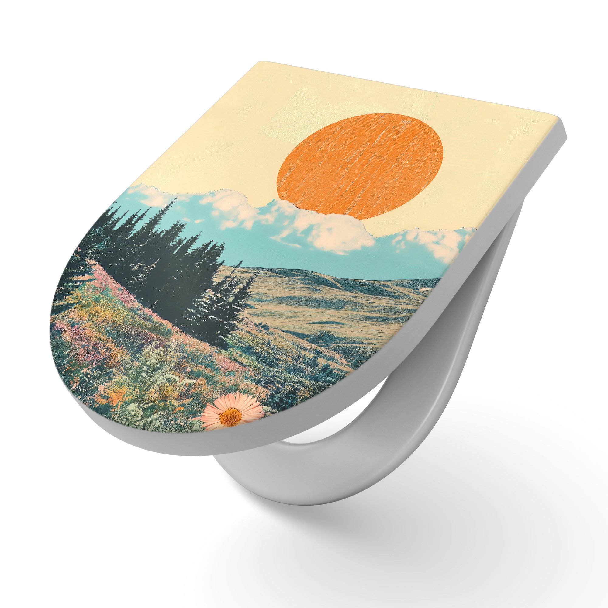 DEQORI WC-Sitz 'Wo die Sonne tanzt', WC Toilettensitz bedruckt Klobrille Toilettendeckel Motiv WC-Brille