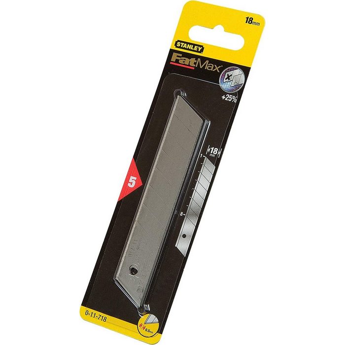 STANLEY Cuttermesser STANLEY Cutter 18 mm FatMax™ mit Magazin (mit sechs Ersatzklingen) (6-tlg) RY12271