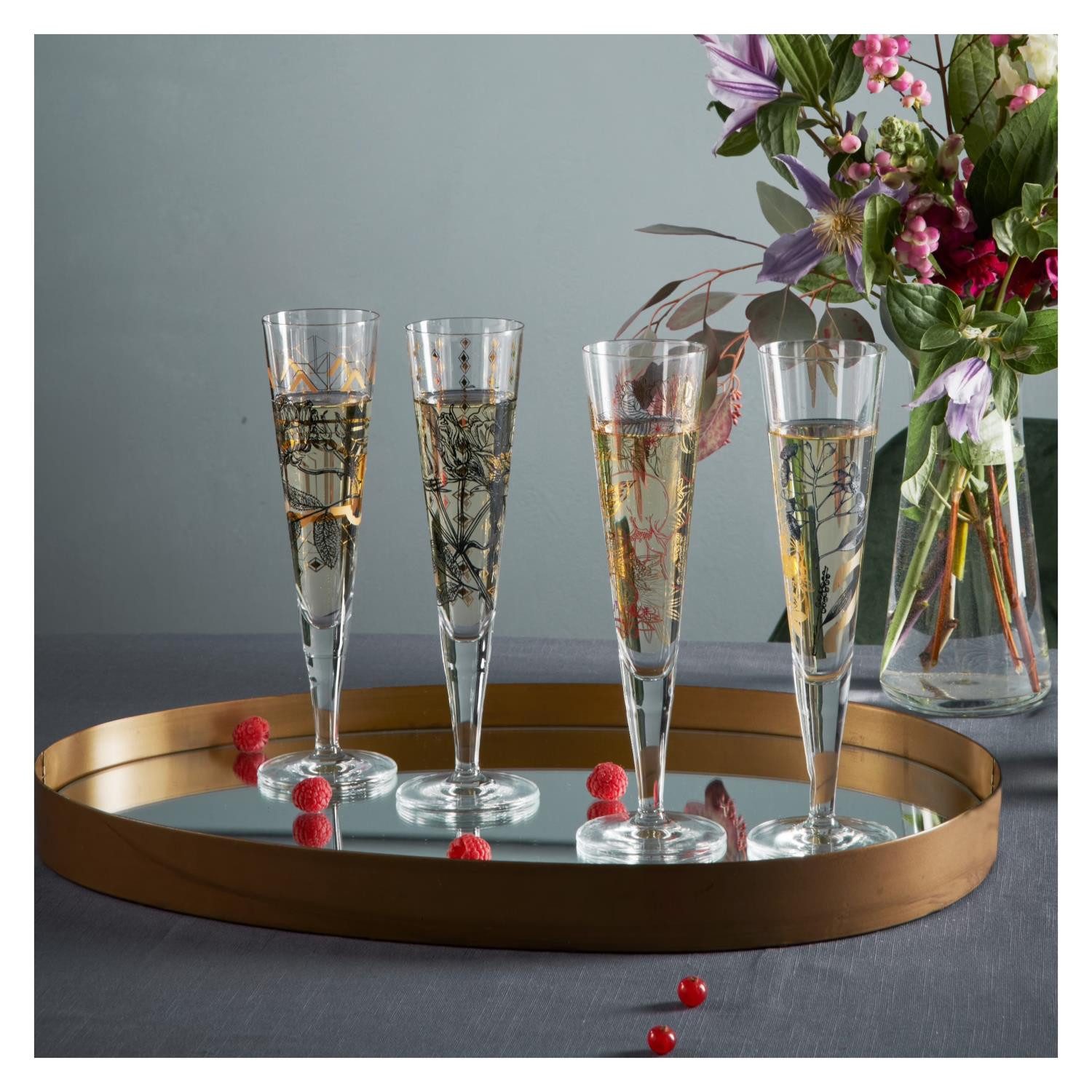 Ritzenhoff Champagnerglas GOLDNACHT, Glas, Farbe: Mehrfarbig, Höhe: 24cm