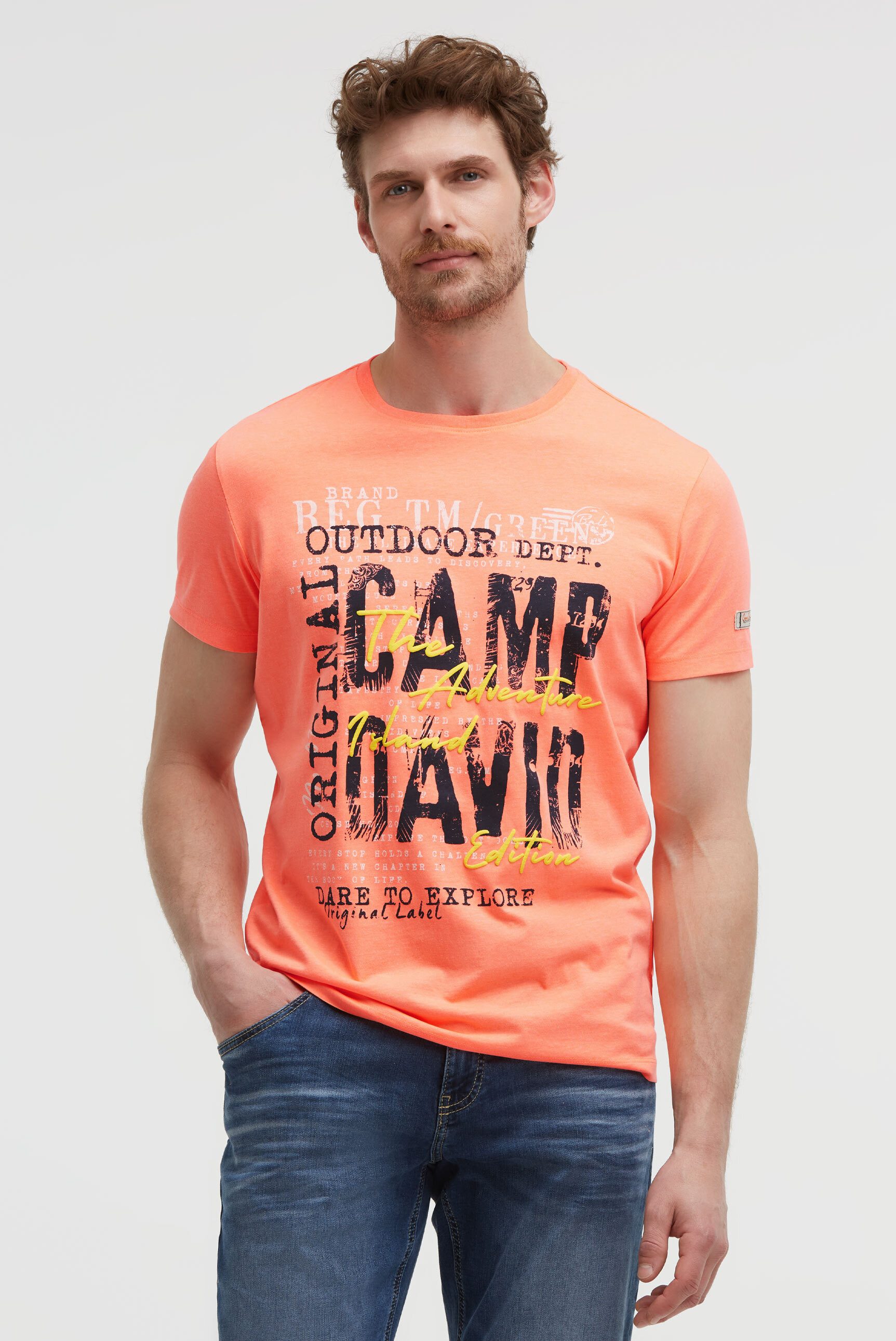 CAMP DAVID Rundhalsshirt mit Necktape
