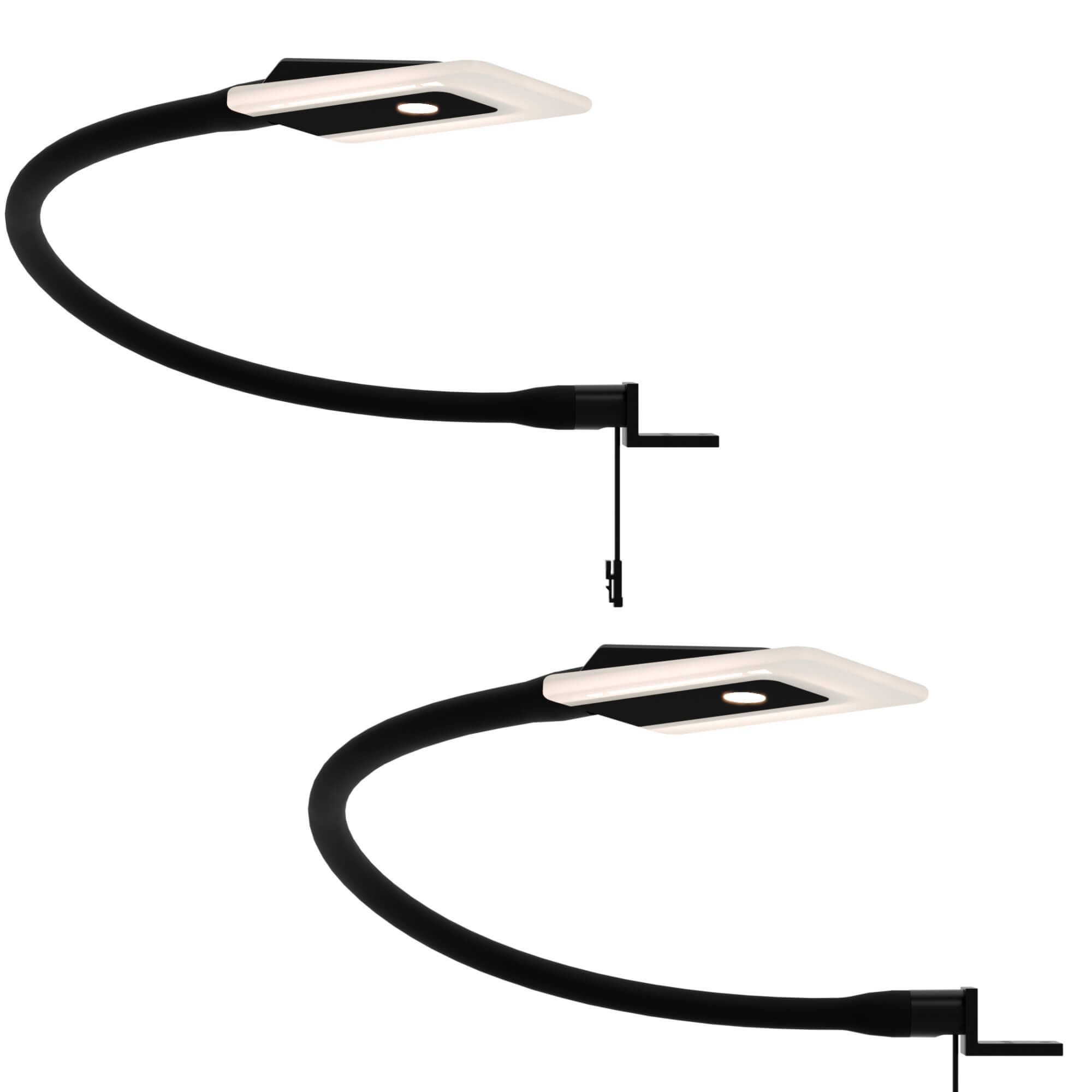 kalb Bettleuchte Diora Dual Bettleuchte Flexibel Leseleuchte Nachttischlampe, 2er Set schwarz, warmweiß und neutralweiß