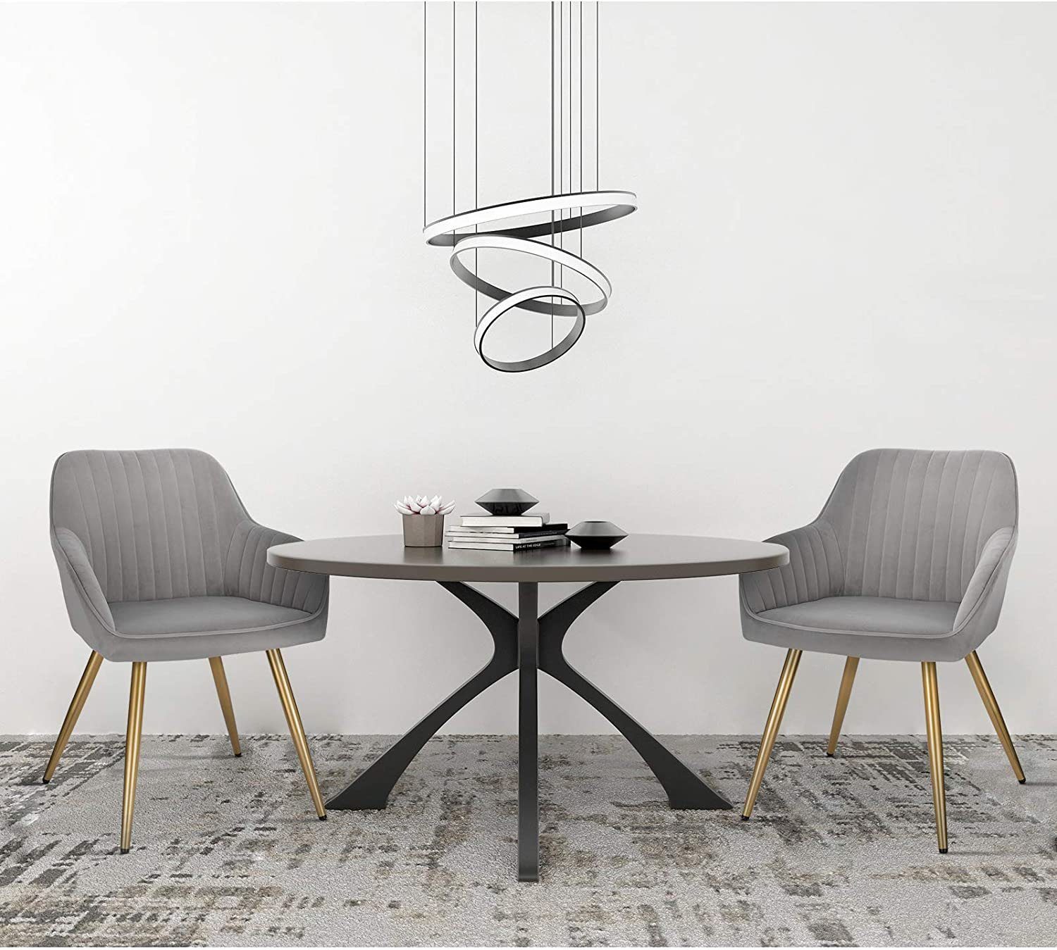 EUGAD Polsterstuhl (1 St), Metallbeine und Samtbezug, bis 120 kg belastbar