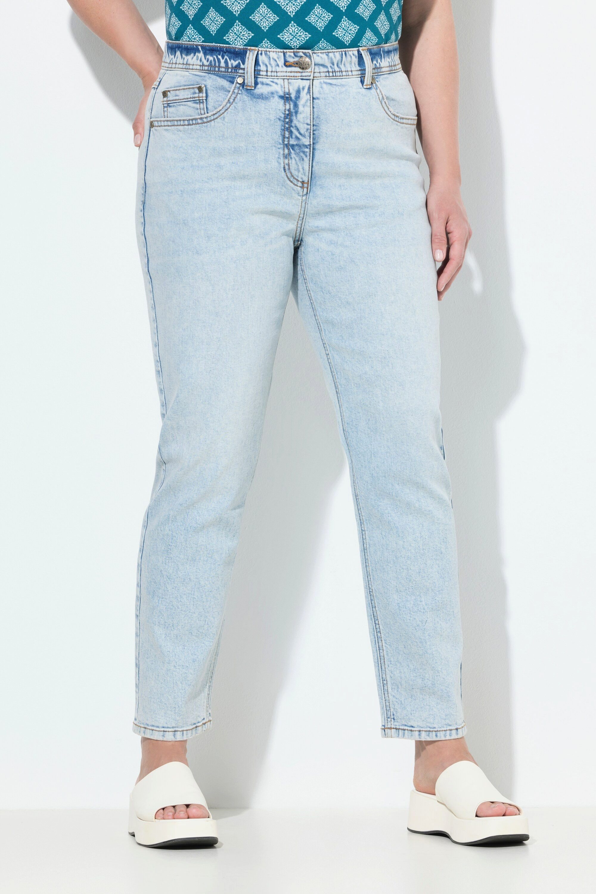 Ulla Popken Regular-fit-Jeans Mom-Jeans modische Waschung 5-Pocket-Schnitt günstig online kaufen