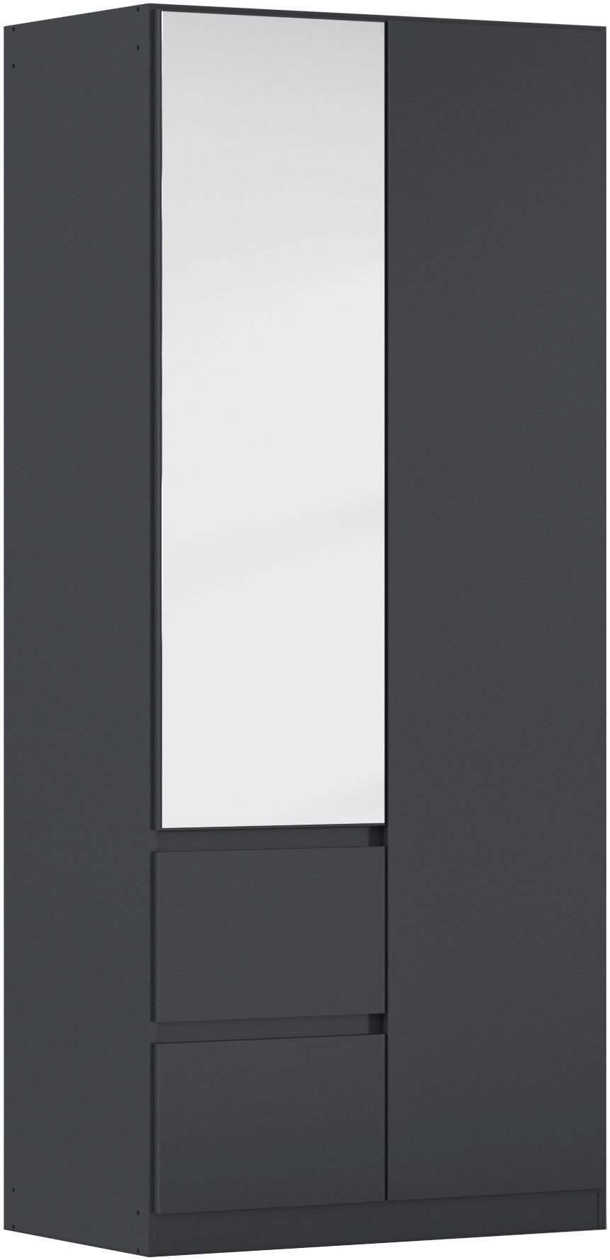 rauch Drehtürenschrank Schrank Garderobe MAINZ Breiten 91/136/181/226/271/315/360, Höhe 210cm (3 verschiedene Ausstattungen BASIC/CLASSIC/PREMIUM (inkl. SOFT-CLOSE) grifflose Front, Außentüren mit Push-to-Open Funktion MADE IN GERMANY