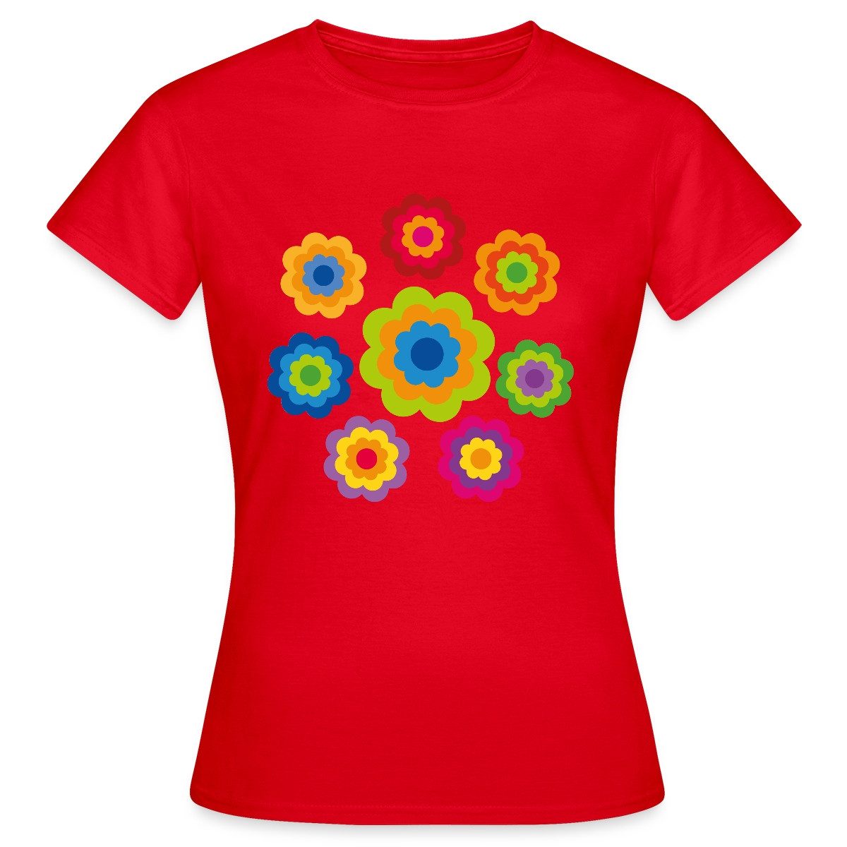 Spreadshirt T-Shirt 70er Jahre Hippie Flower günstig online kaufen