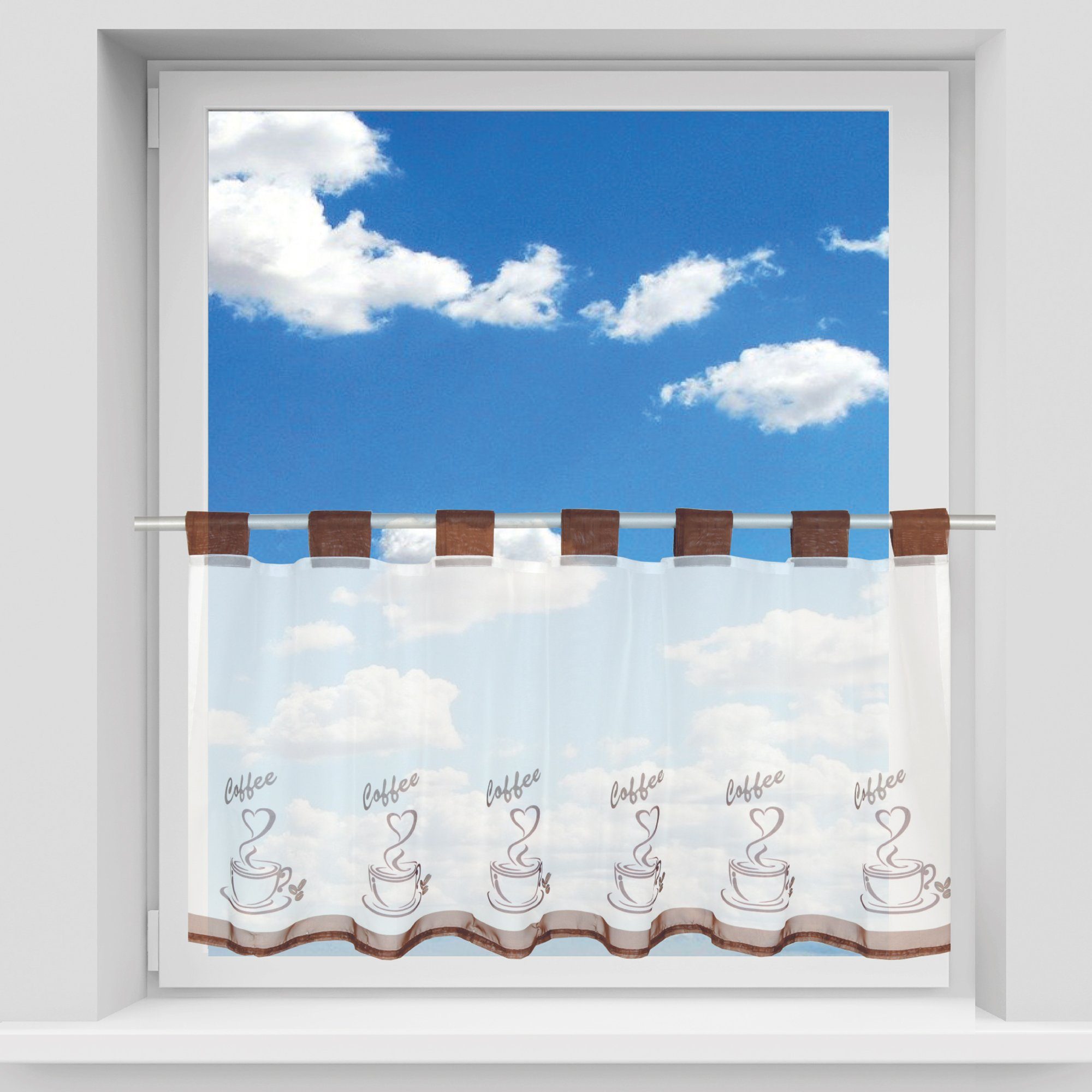 Scheibengardine »Angie«, Arsvita, Bistrogardine mit Schlaufenaufhängung (45  x 120 cm), Transparente Küchengardine, in vielen versch. Farben online  kaufen | OTTO