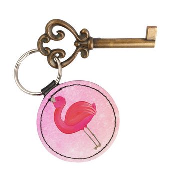 Mr. & Mrs. Panda Schlüsselanhänger Flamingo Stolz - Aquarell Pink - Geschenk, Anhänger, rosa, Schwester, (1-tlg), Liebevolles Design