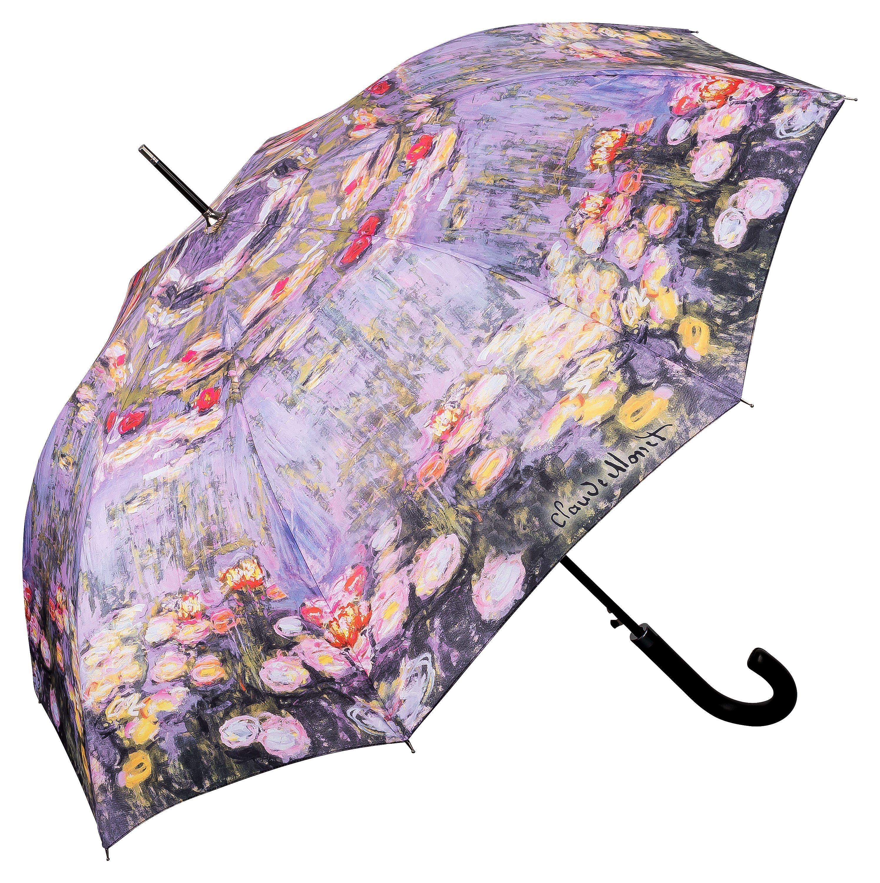 von Lilienfeld Stockregenschirm VON LILIENFELD Kunst Monet: Claude Auf-Automatik Seerosen Blumen Regenschirm Damen