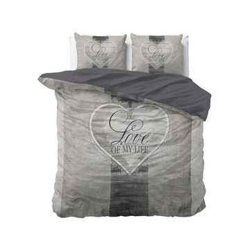 Bettwäsche LOVE OF MY LIFE - Bettbezug +Kissenbezüge, Sitheim-Europe, Baumwolle, 3 teilig, Weich, geschmeidig und wärmeregulierend