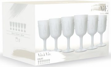 Villa d'Este Weinglas Vis à Vis weiß, Glas, Gläser-Set, 6-teilig, Inhalt 300 ml