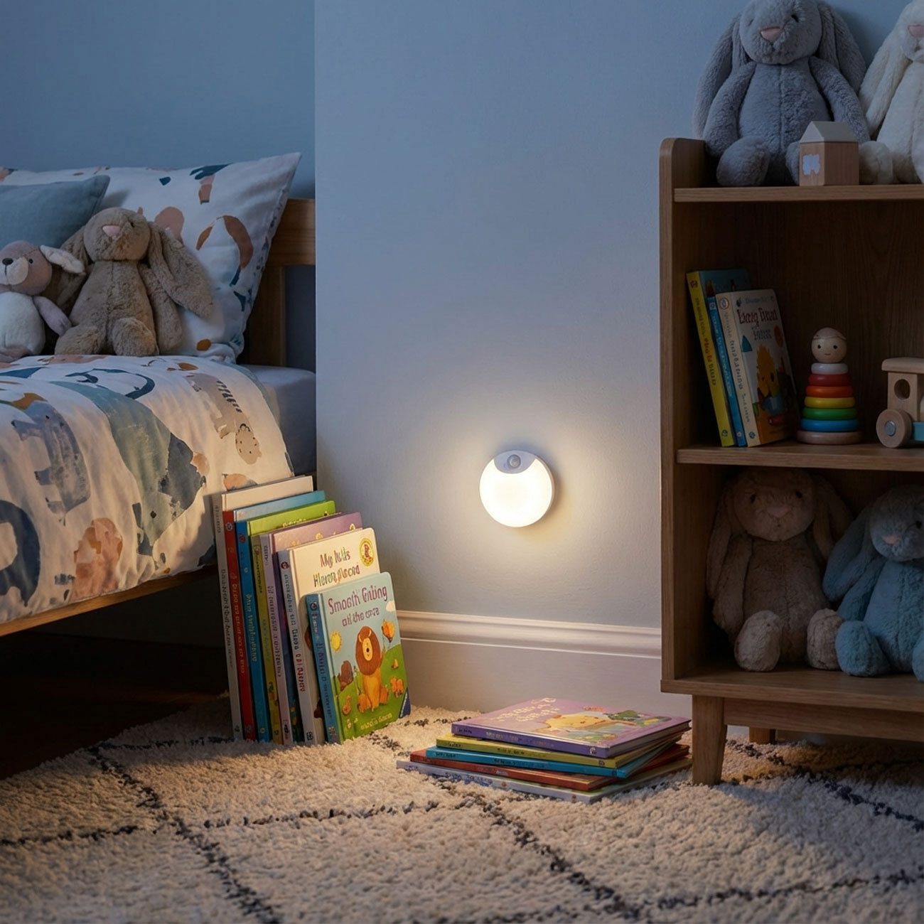 shop'n smile ideoon Schrankleuchte LED Schrankleuchte Bewegungssensor Nachtlicht magnetisch & kabellos, LED fest integriert, Schranklicht Ø8cm, Sensor-Reichweite 4–6m, Magnet-Klebemontage