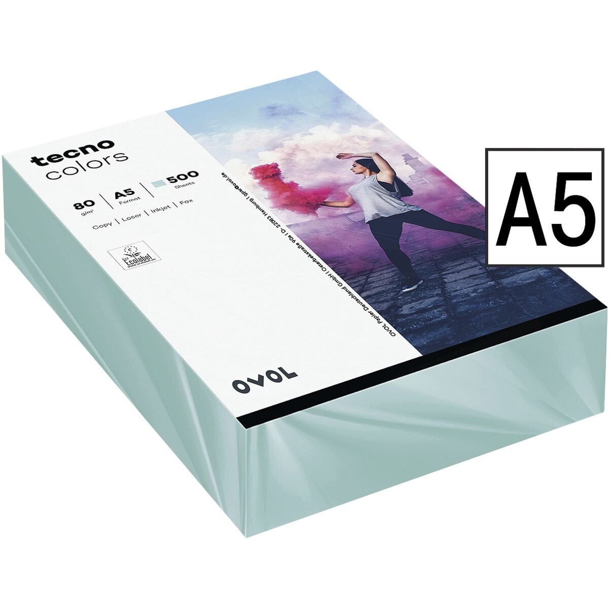 Inapa tecno Druckerpapier Rainbow, Pastellfarben, Format DIN A5, 80 g/m²