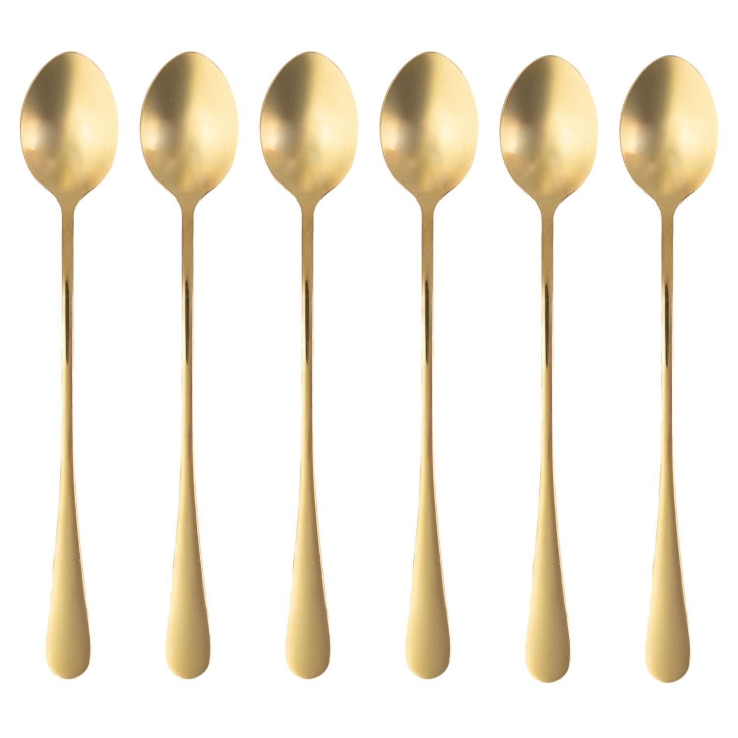 Intirilife Dessertlöffel (6 Stück), 6er Set Löffel Dessertlöffel Kaffee Latte Macchiato Longdrinks