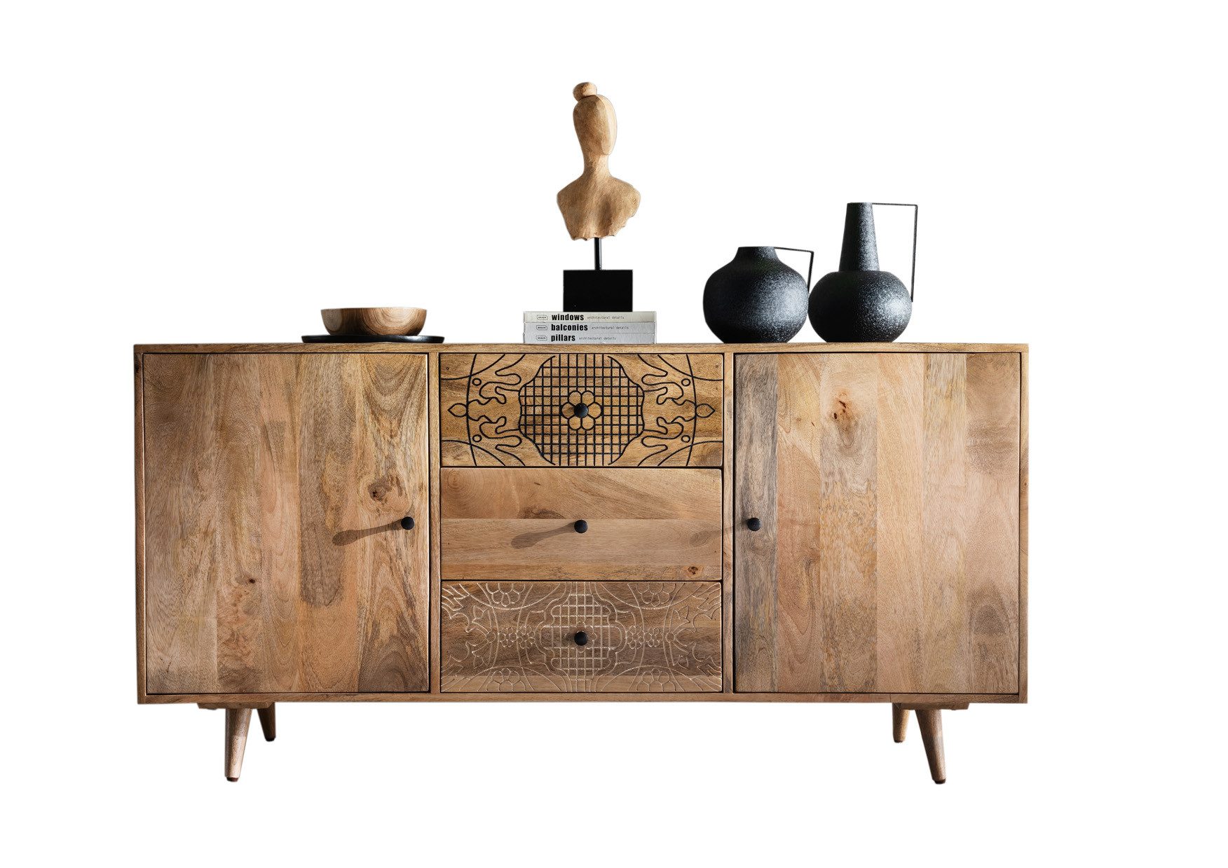 More2Home Anrichte Sideboard LYN, Mangoholz/Altholz massiv, günstig online kaufen