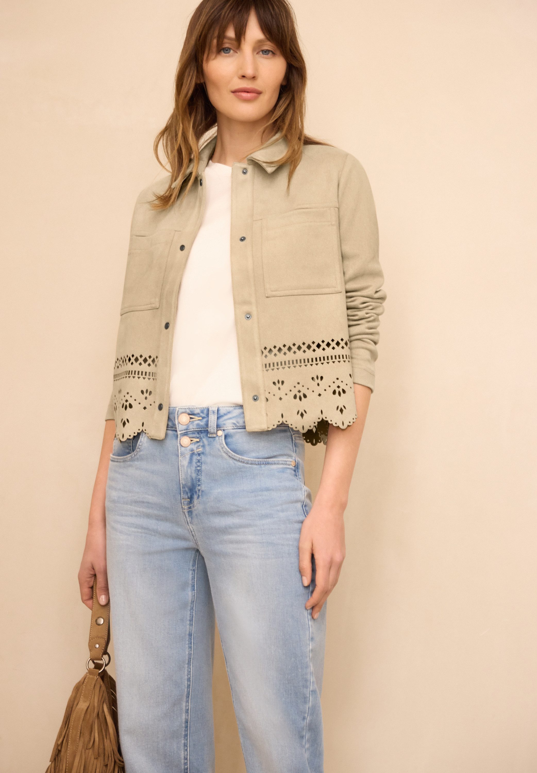 STREET ONE STUDIO Lederimitatjacke mit Knopfleiste