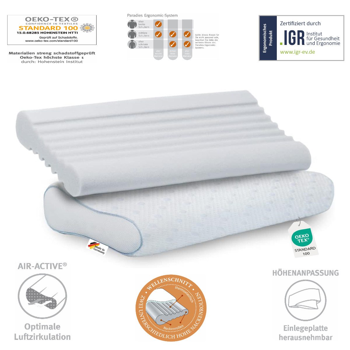 Paradies Nackenstützkissen Paradies Revita Ergonomic orthopädisch Nackenstü günstig online kaufen