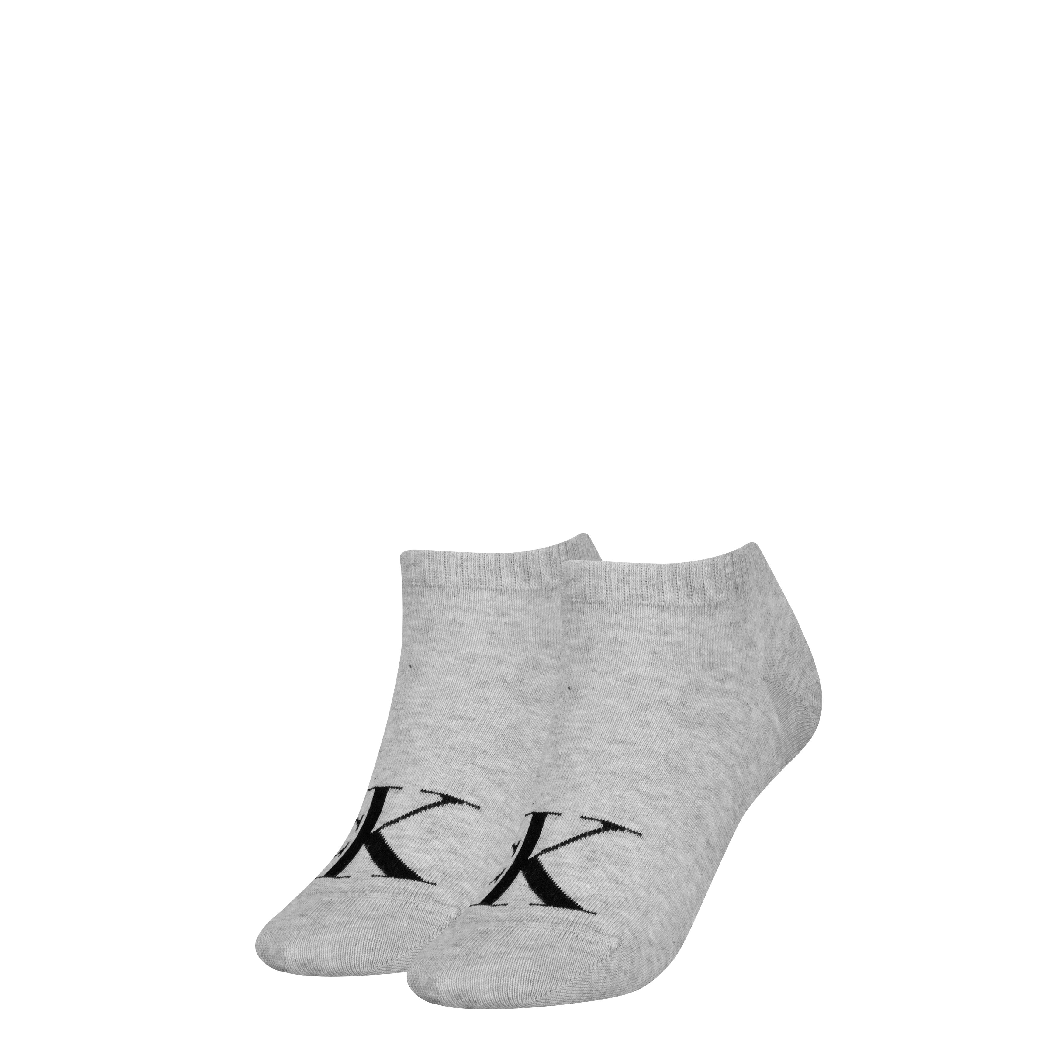 Calvin Klein Jeans Sneakersocken CKJ WOMEN SNEAKER MONOGRAM (2 Paar) Rippenbündchen, Logostickerei vorn