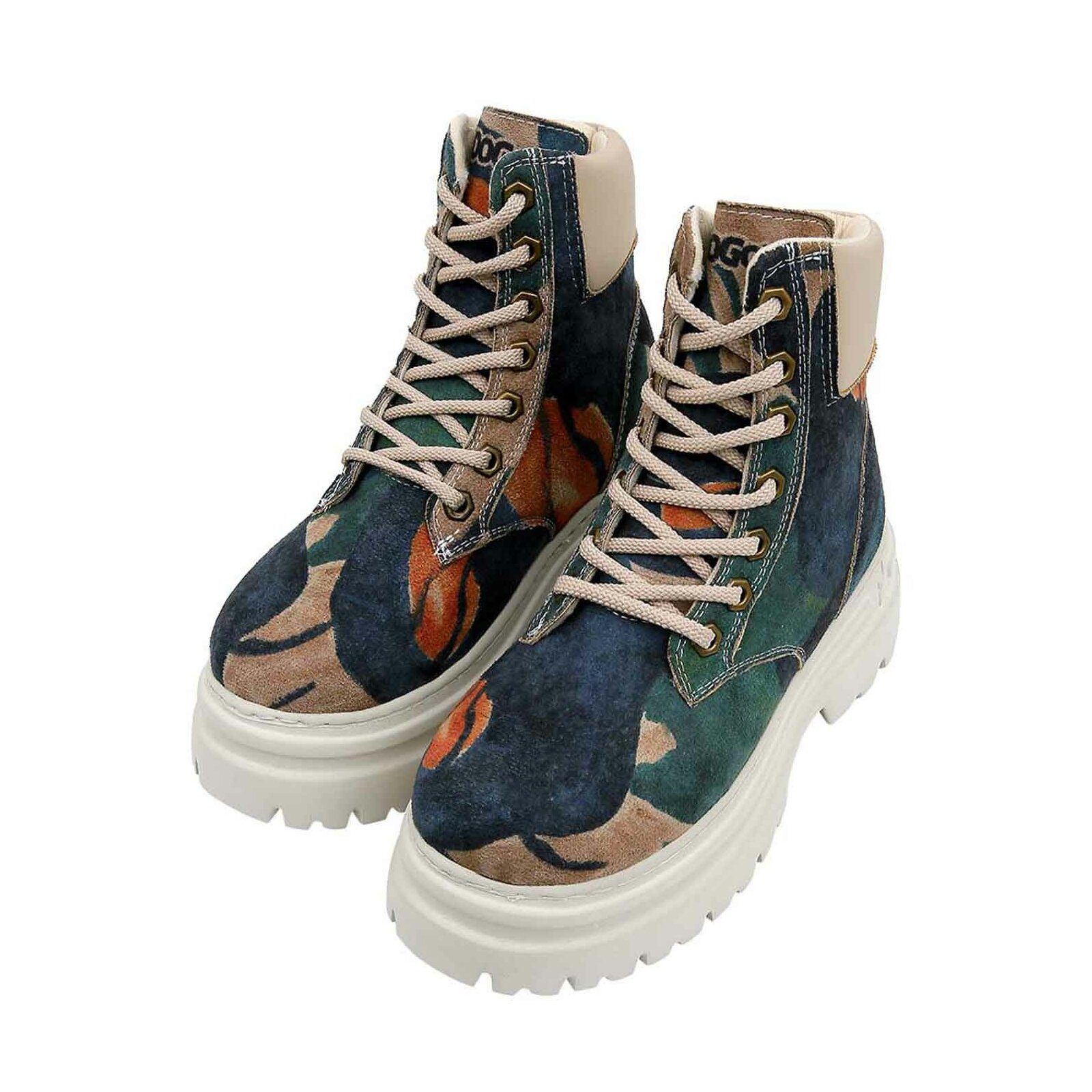 DOGO Nimble Platform Boot Petals Damen Stiefeletten Schnürstiefelette Handgefertigt