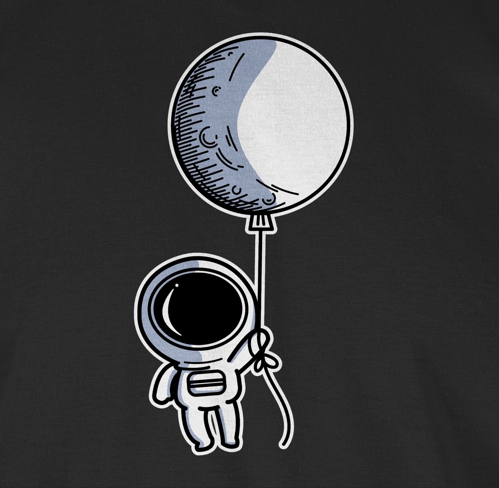Nerd Astronaut T-Shirt mit Shirtracer Schwarz Luftballon Geschenke 01