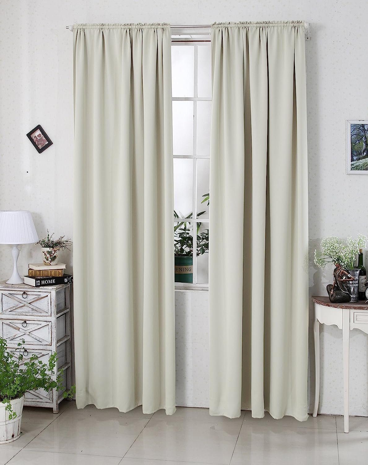 Woltu Gardine (1 St), blickdicht, Blickdicht mit Kräuselband für Schiene, 2 günstig online kaufen