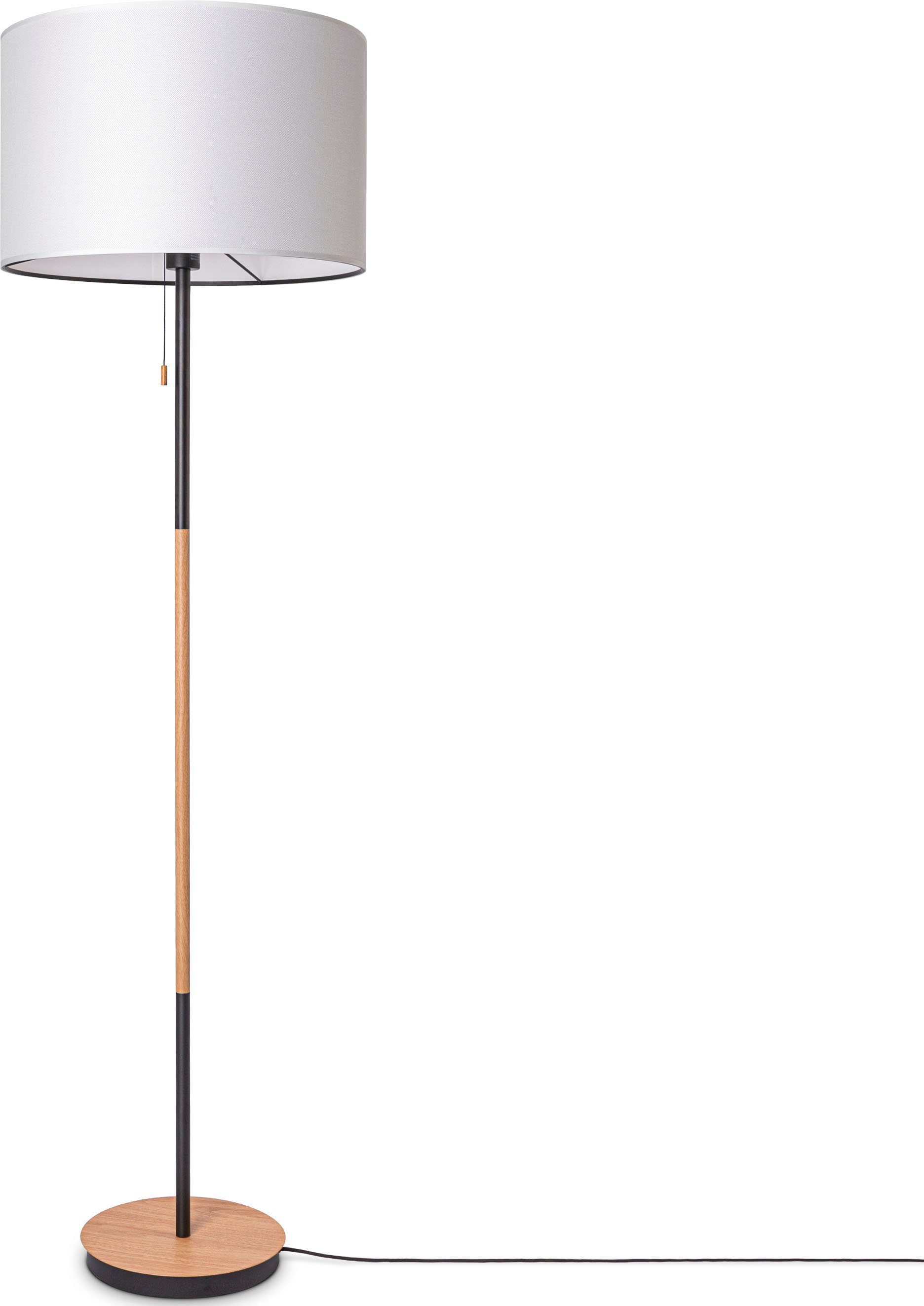 EKO Stofflampe ohne weiß Leuchtmittel, Stoffschirm anthrazit Skandi COLOR, natur Stehlampe UNI Einfarbig Home Paco CANVAS E27 Standleuchte Wohnzimmer