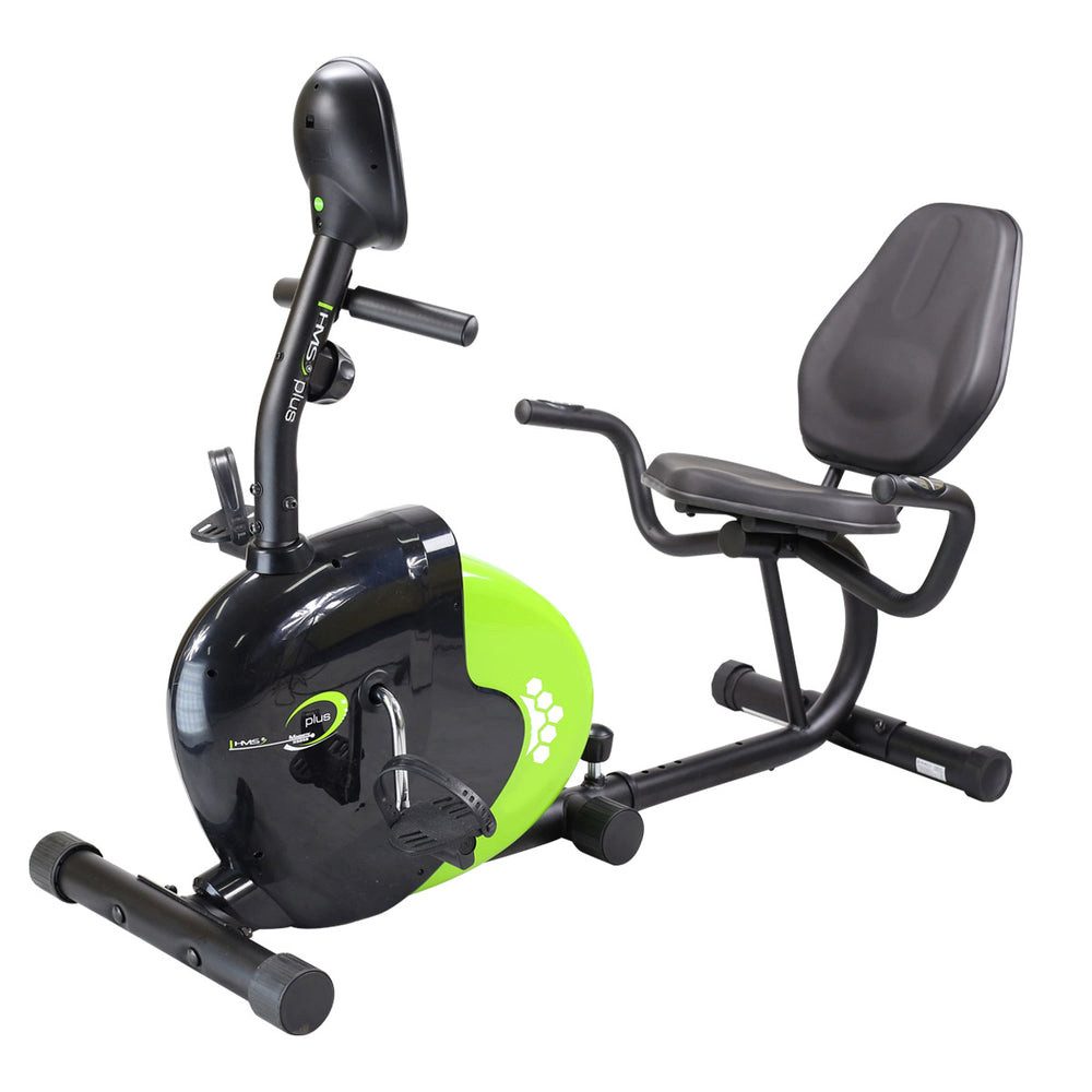 HMS Liege-Heimtrainer Liegeheimtrainer Heimtrainer Fitnessgerät (Spar-Set, 8 Widerstandsstufen), bequemer Sitzposition für gelenkschonendes Ausdauertraining