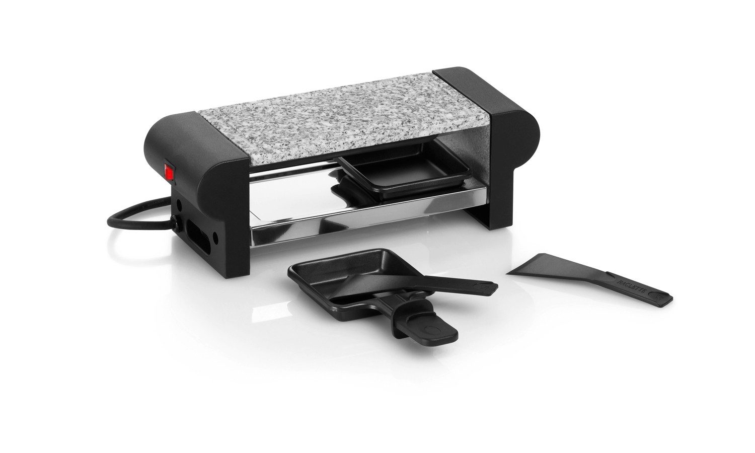 kela Raclette SPLÜGEN, Schwarz, Granit, für 2 Personen, 2 Raclettepfännchen, 350,00 W, 350 Watt, B 29,5 cm x T 10,65 cm