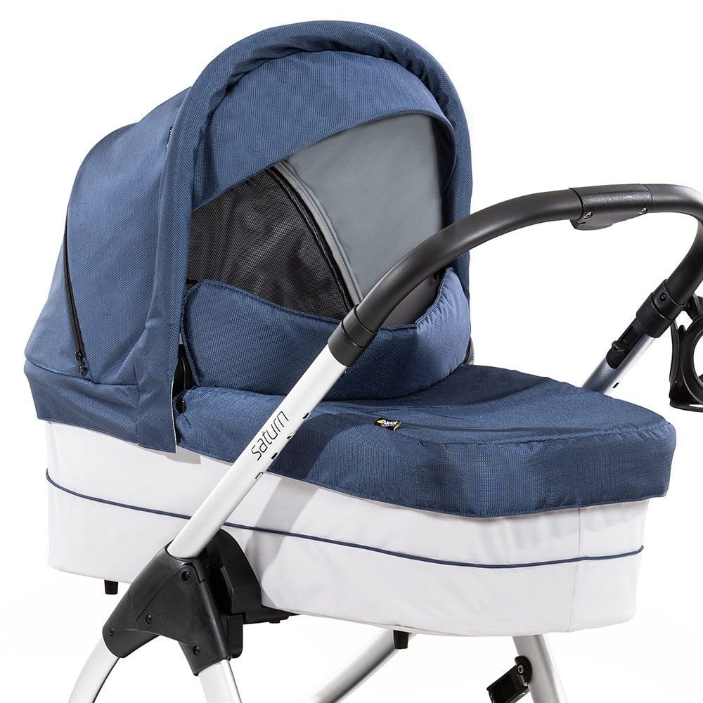 Hauck Kinderwagenaufsatz Saturn R - Denim Silver, Babywanne Tragewanne für Hauck Saturn R Sportwagen