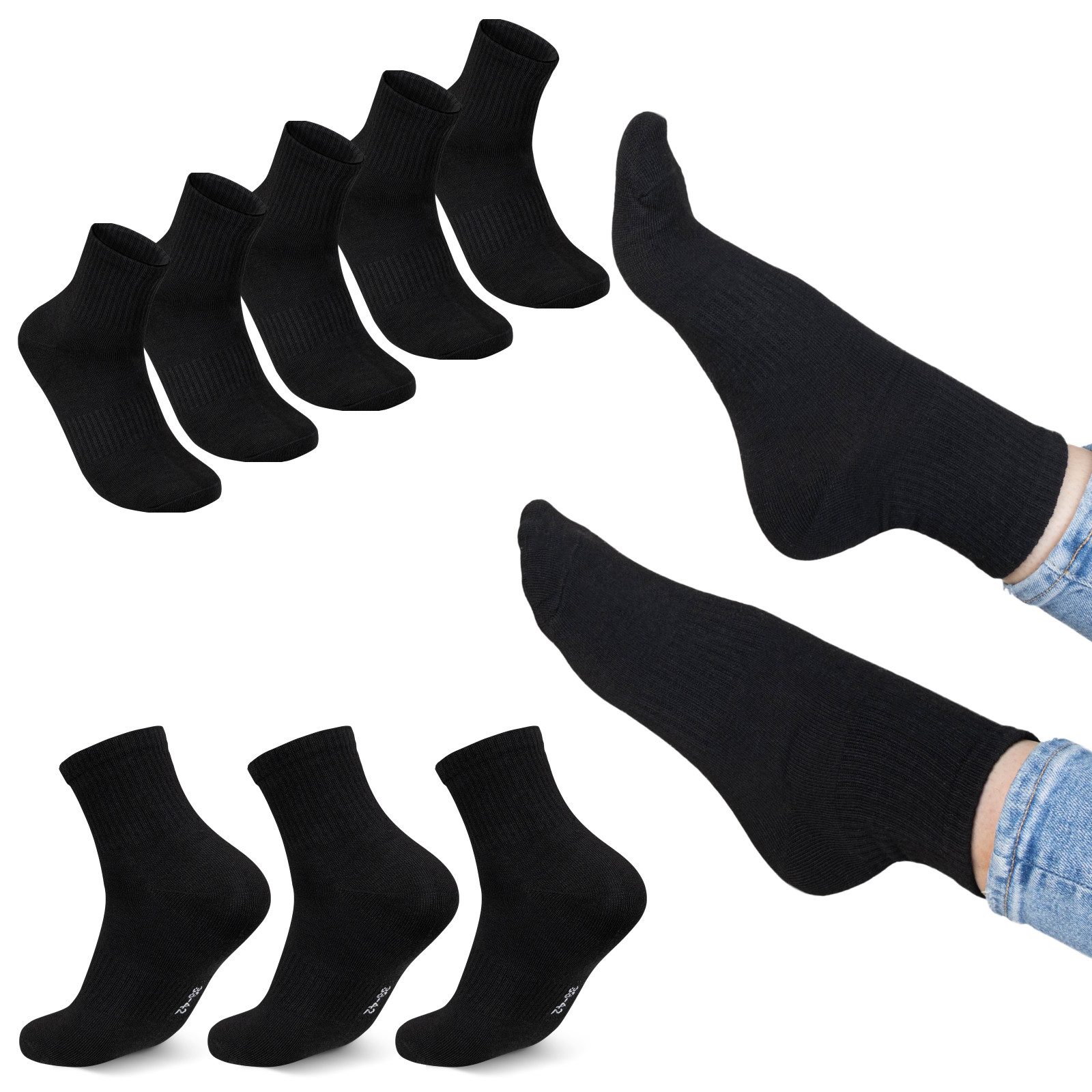 EAAKIE Sportsocken Sport-/Tennissocken Unisex Socken 5/10/20 Paar Baumwolle günstig online kaufen