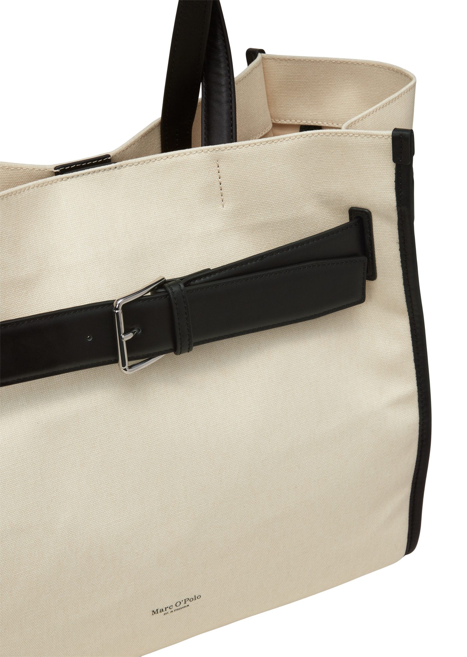 Marc O'Polo Shopper aus robustem Canvas mit Leder-Details