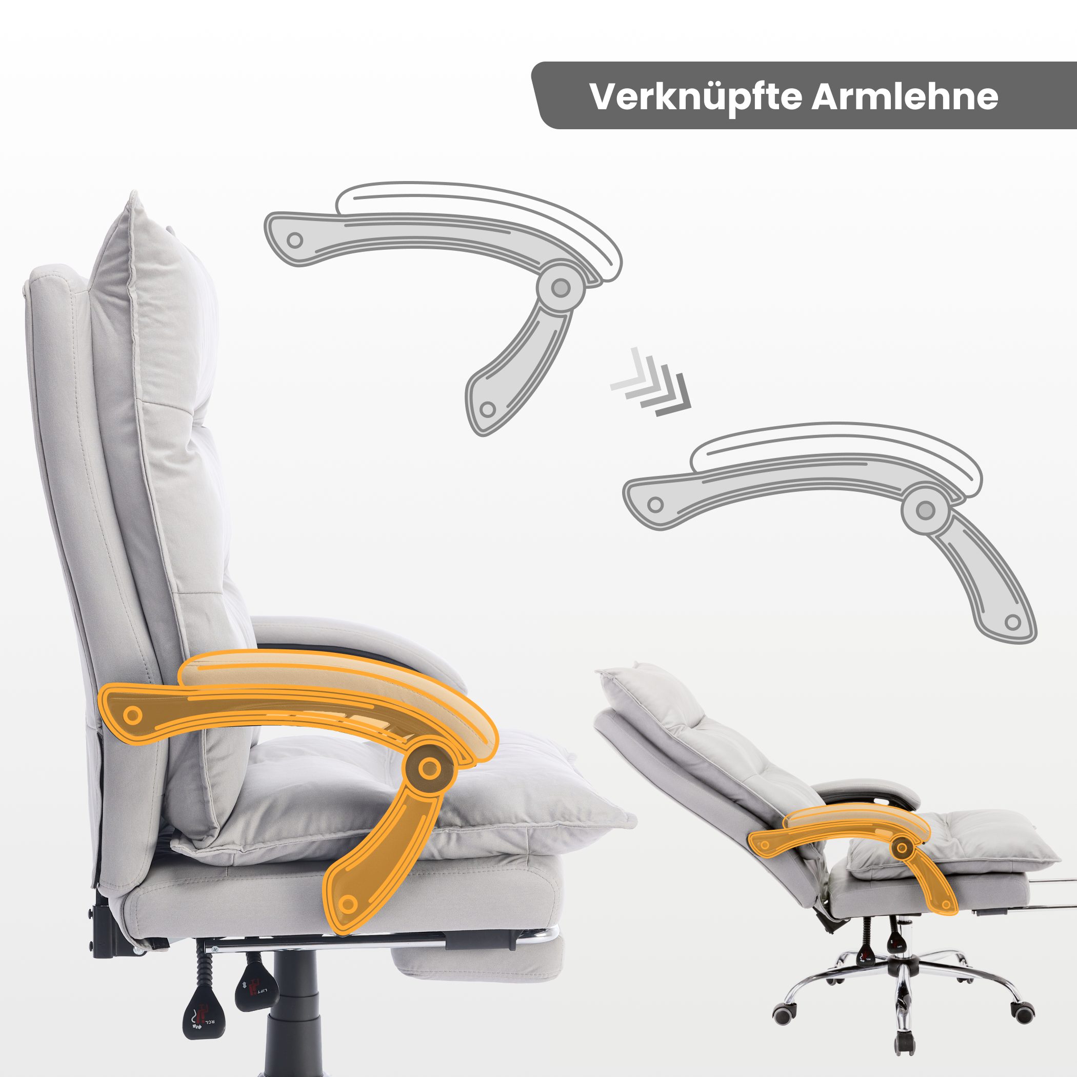 SeedWave Bürostuhl Ergonomischer Chefsessel mit Fußstütze günstig online kaufen