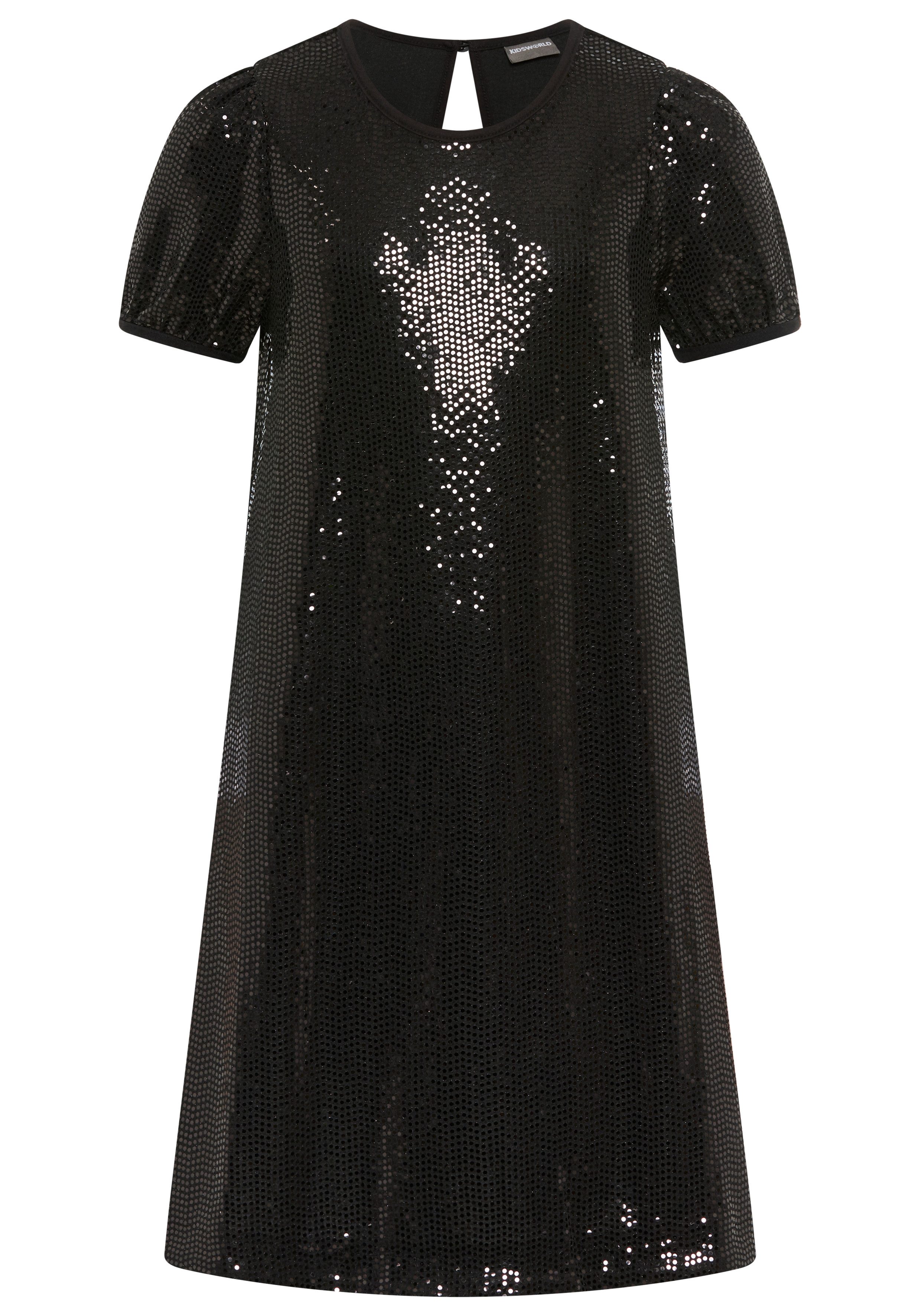 Jerseykleid Shirtkleid in Pailletten-Allover-Design