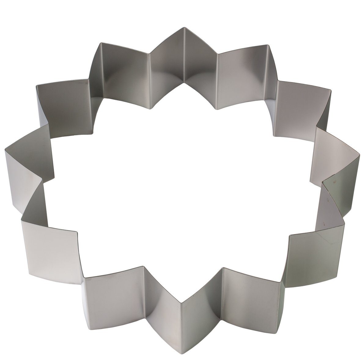 LARES Backform 6056, Seerose mit 12 Zacken, Ø ca. 27cm, rostfreier Edelstahl, ohne Boden, Made in Germany