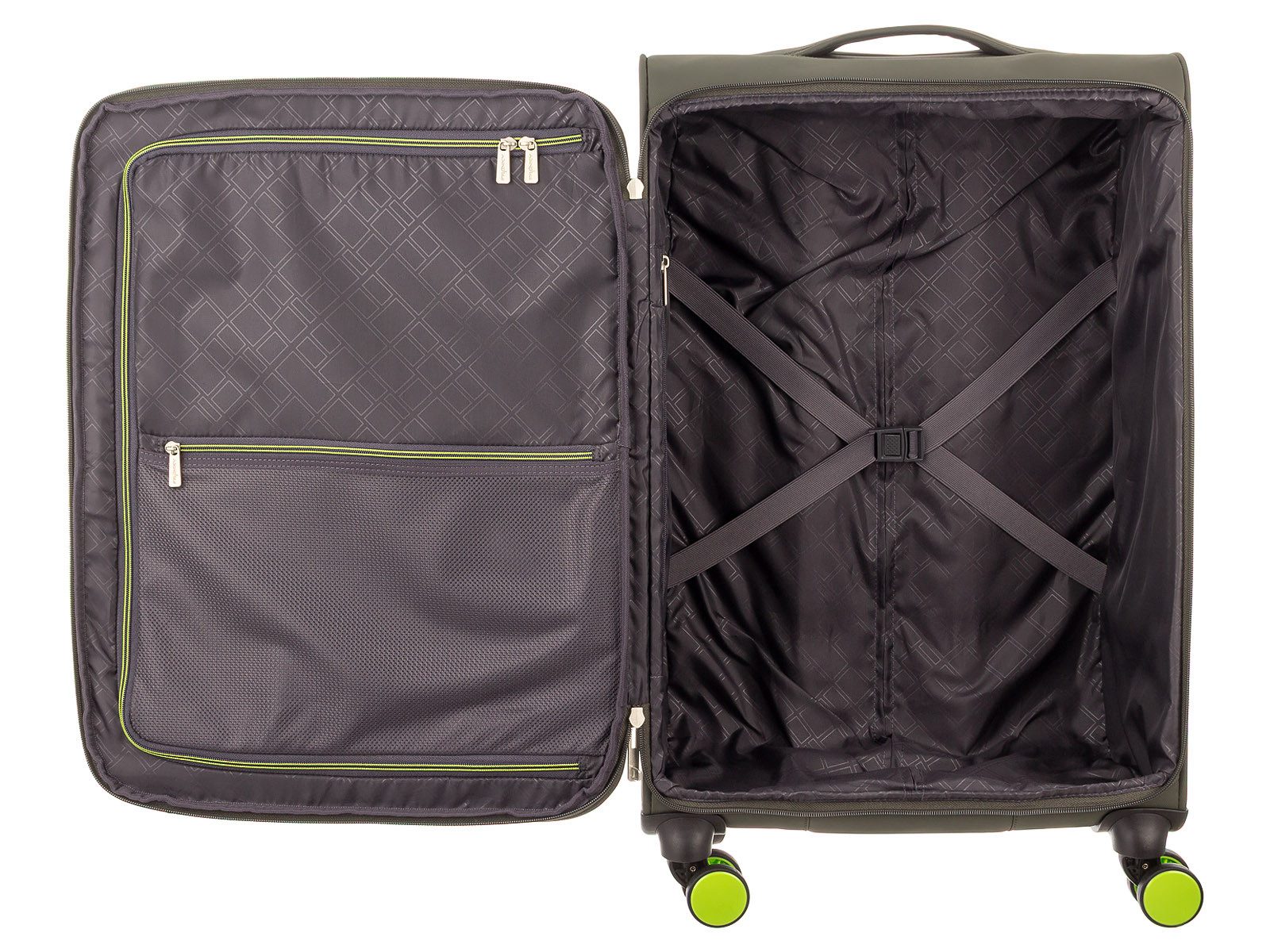 Franky Weichgepäck-Trolley Koffer Gr. S Reisegepäck T27-B Spinner 55er mit Dehnfalte, 4 Doppellenkrollen Rollen, Dehnfalte TSA Schloss