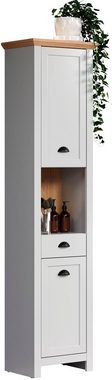 Home affaire Hochschrank Artisan Eiche NB und hellgrau, matt, B/H/T: ca. 46 / 191 / 33 cm