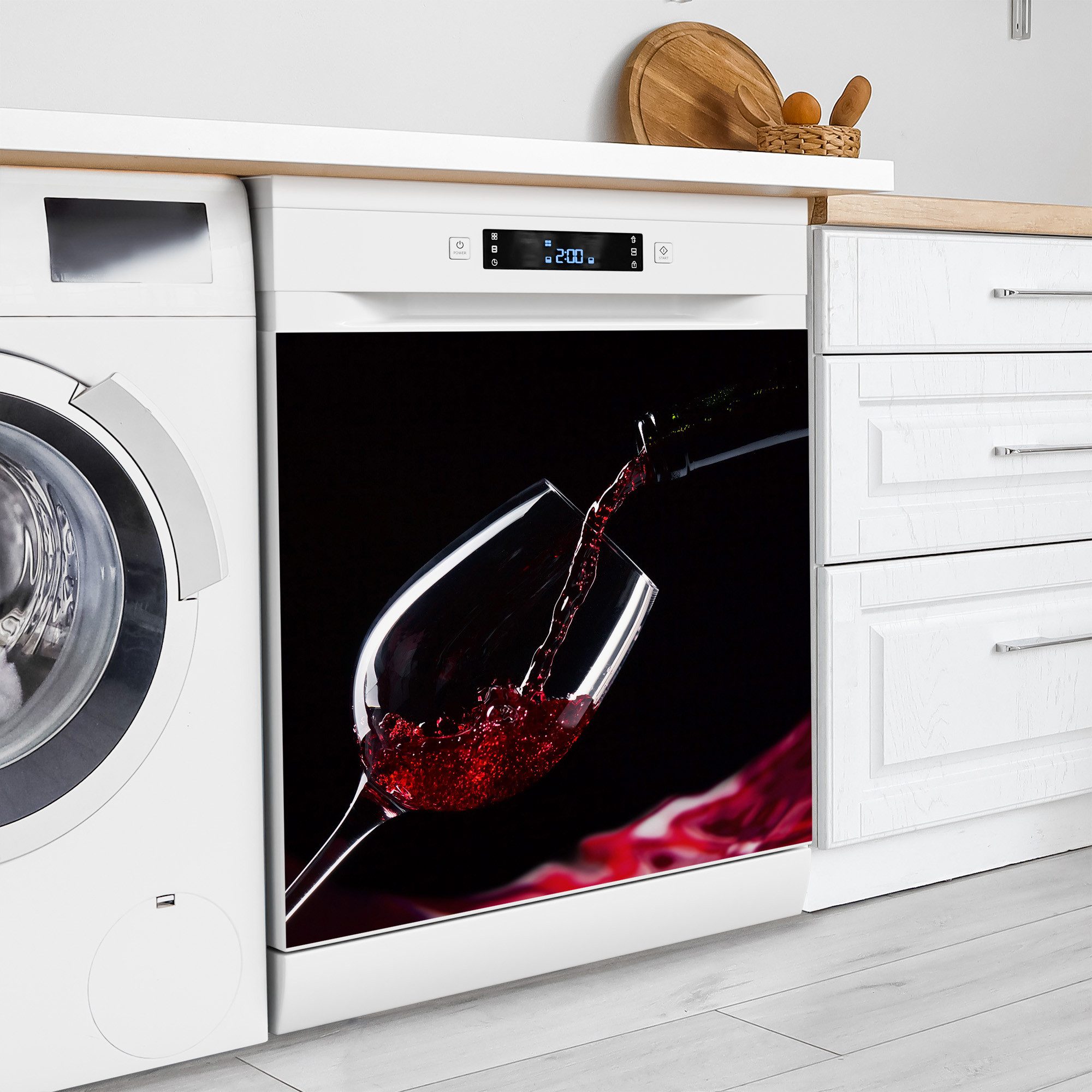 DEQORI Magnetfolie 'Rotwein ins Glas gegossen', Spülmaschine Magnetmatte magnetisch Magnetfolie Folie Schutz