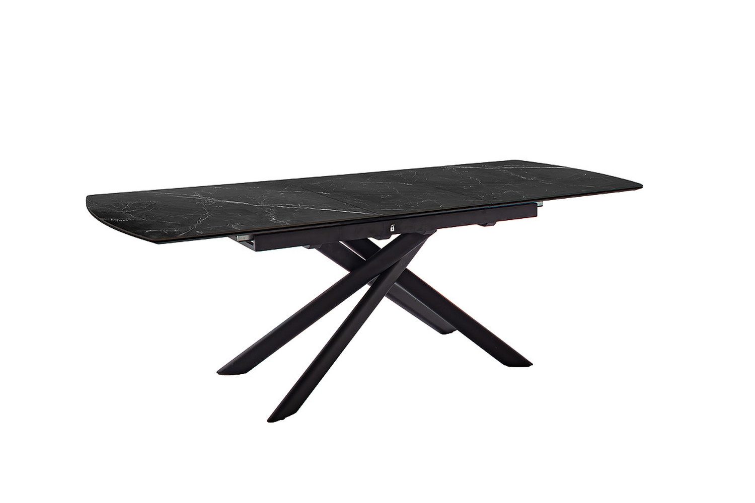MCA furniture Kulissen-Esstisch ausziehbar 230cm, schwarz marmoriert, Keramik - 180/230x76x90cm BxHxT