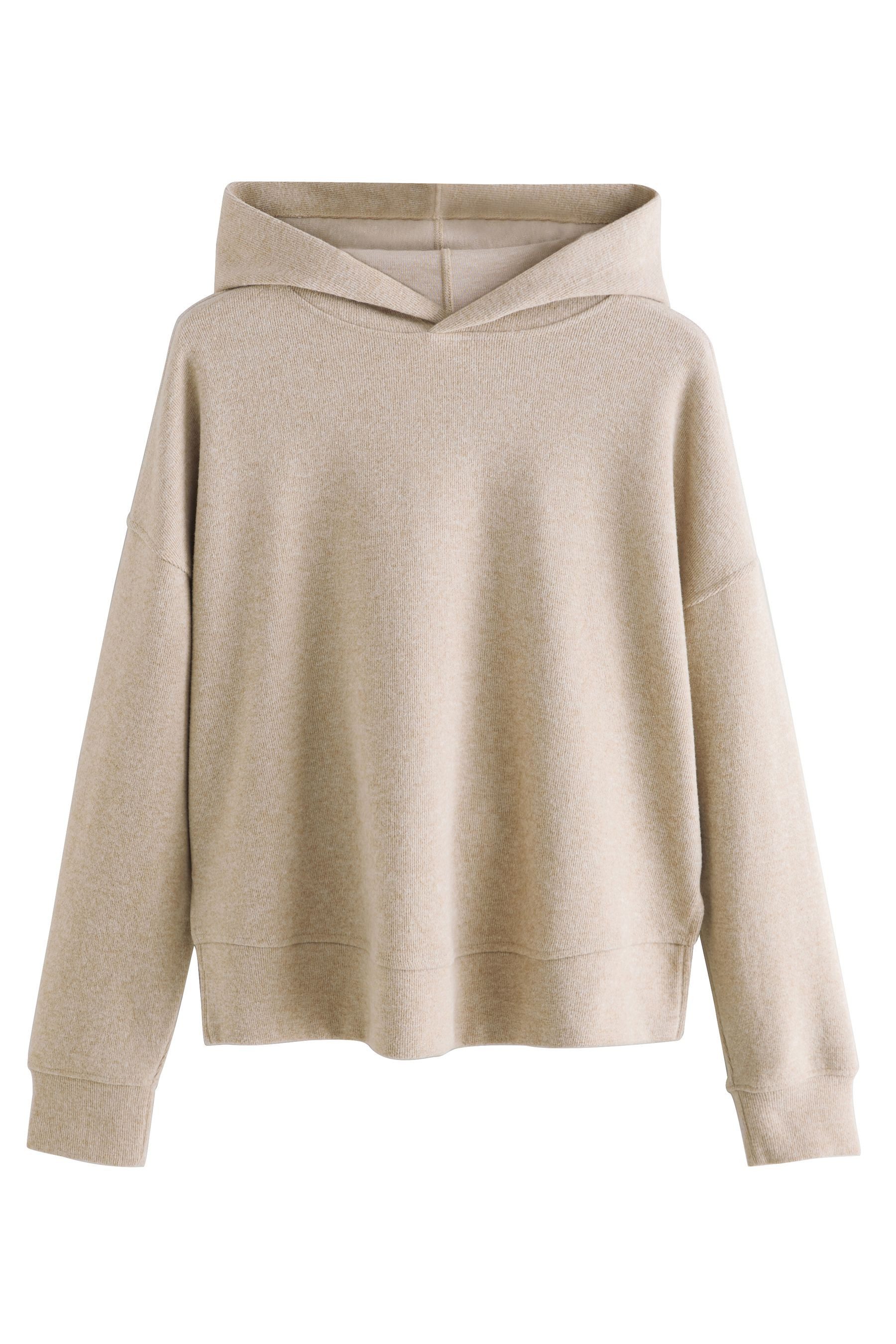 Next Strickpullover Weiches, gemütliches, geripptes Kapuzensweatshirt (1-tl günstig online kaufen