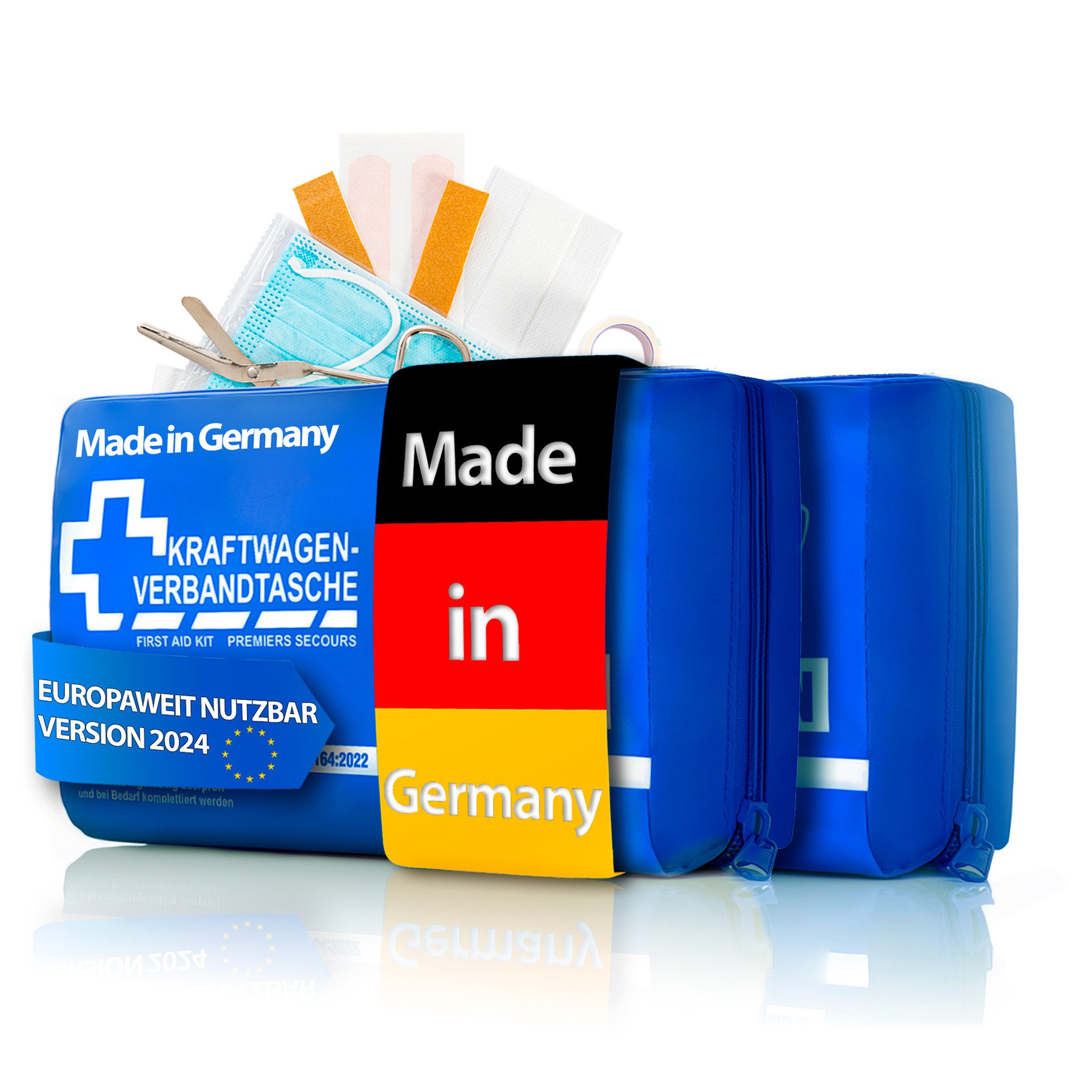 BigDean KFZ-Verbandtasche 2x Verbandstasche MADE IN GERMANY in blau