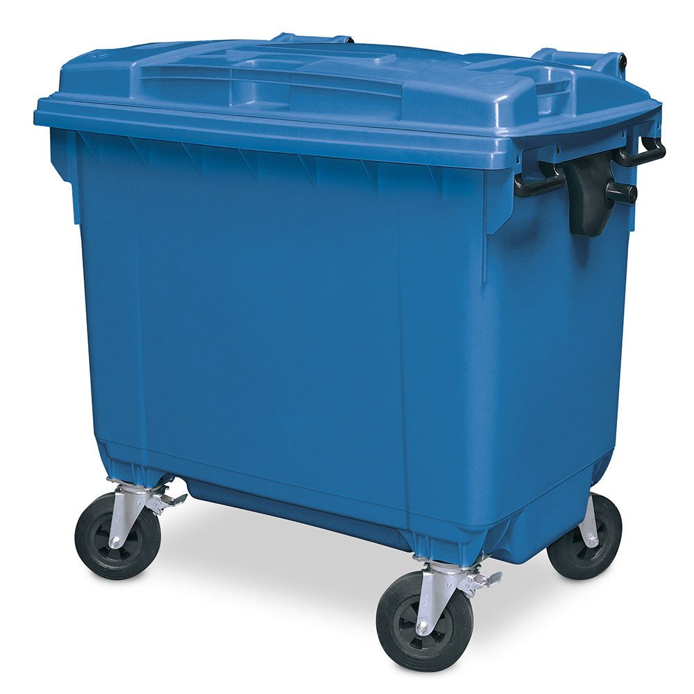 BRB-Lagertechnik Mülleimer Müllcontainer nach EN 840-6, 660 L, BxTxH 1265x775x1165 mm, PE-HD