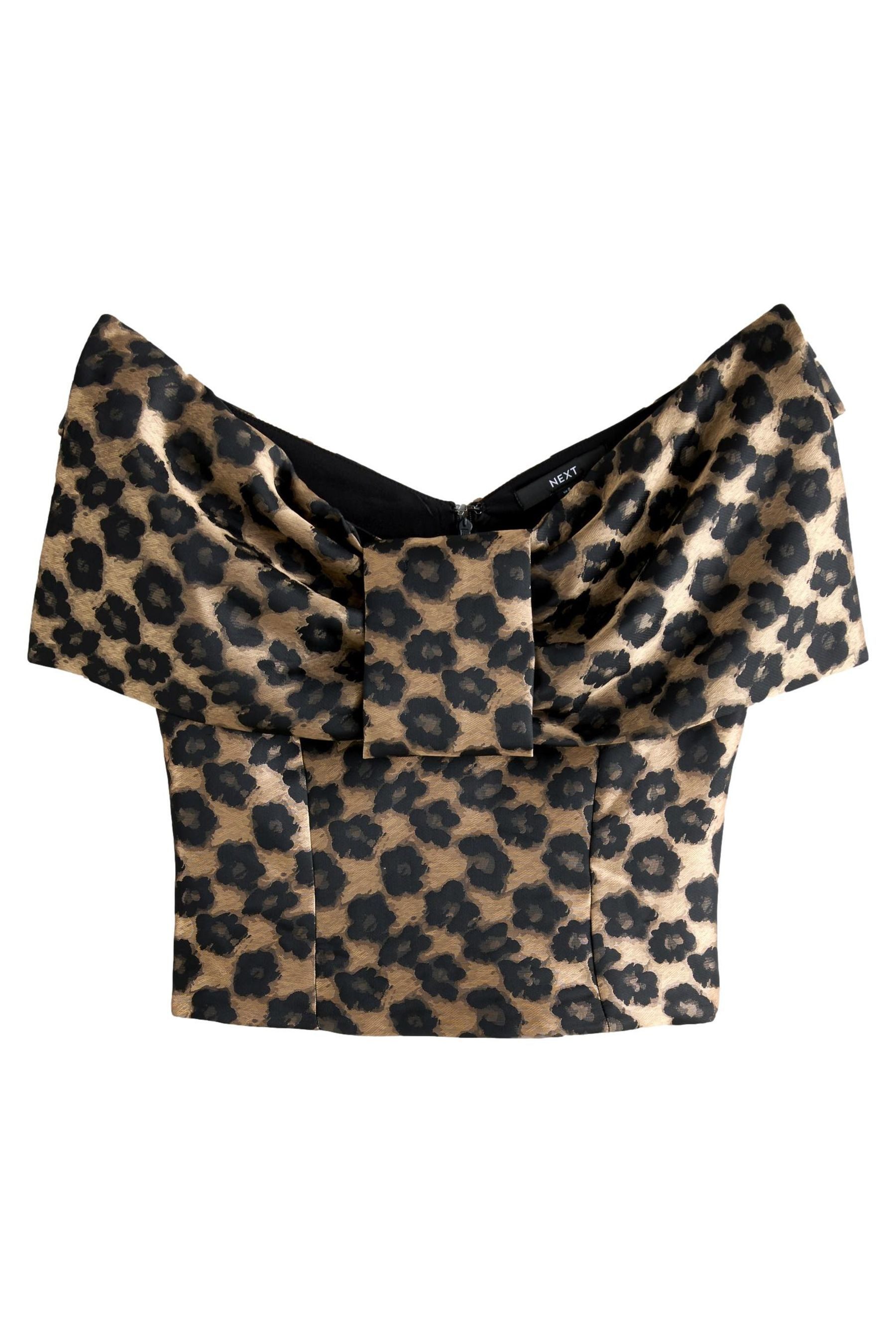 Next Kurzarmbluse Bardot-Oberteil aus Satin mit 3D-Schleife (1-tlg) günstig online kaufen