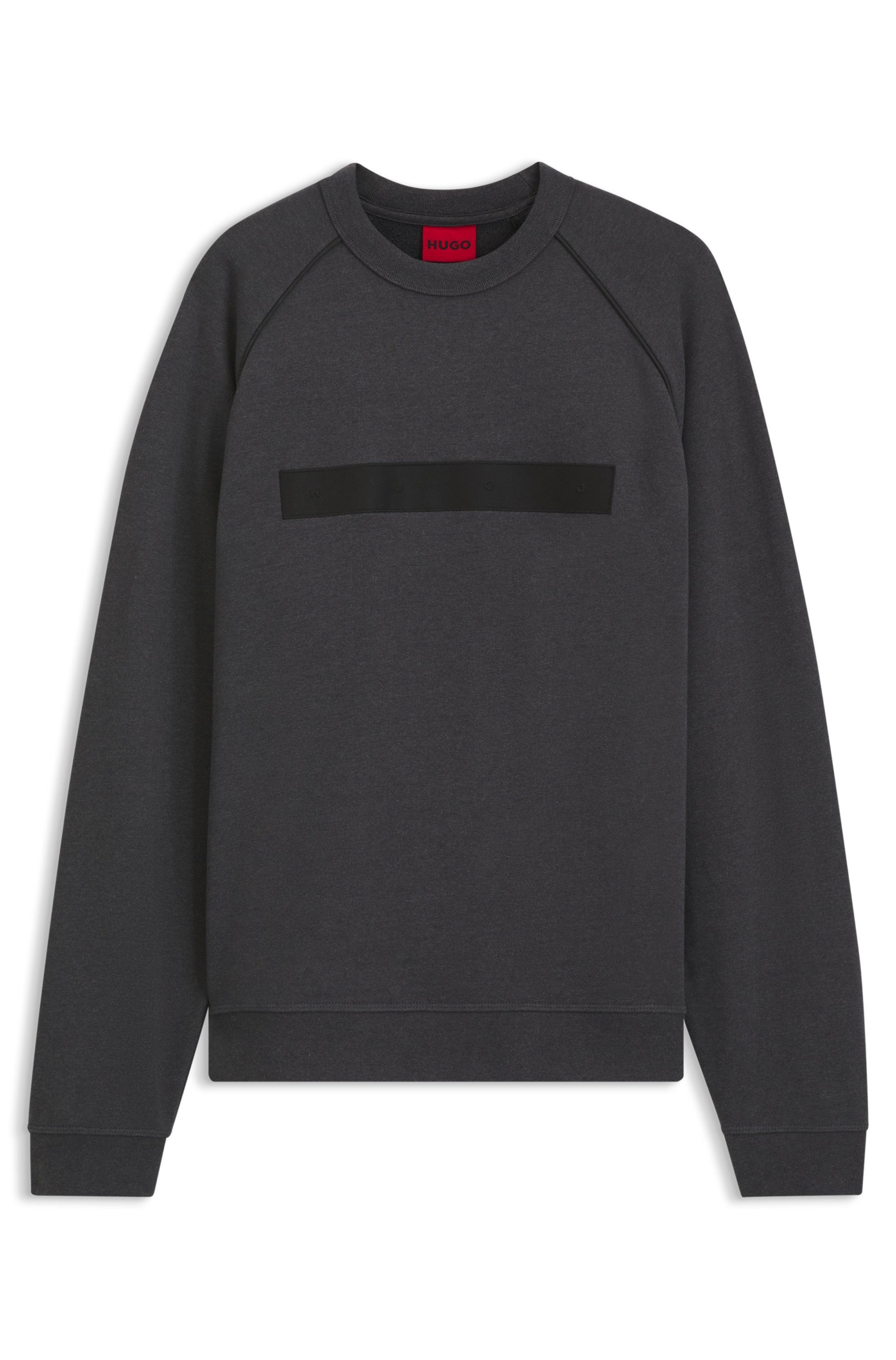 HUGO Sweatshirt Dalim Rundhalsausschnitt, Relaxed Fit, großer Badge