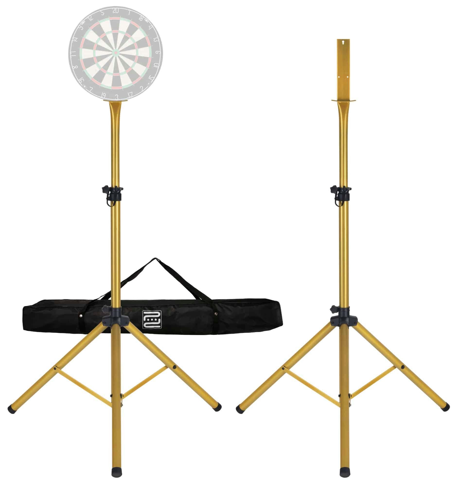 Pronomic Dartscheibe DA-45S Ständer für Dartscheibe - Dartboard Halterung - Dartständer, (Spar-Set, 3-tlg., inkl. Transporttasche), aus pulverbeschichtetem Stahl, höhenverstellbar