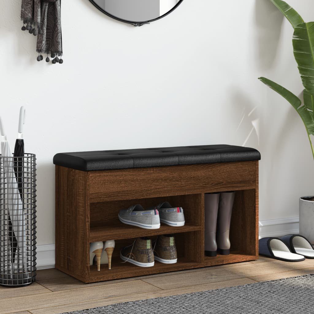 vidaXL Sitzbank Schuhbank Braun Eichen-Optik 82x32x45,5 günstig online kaufen