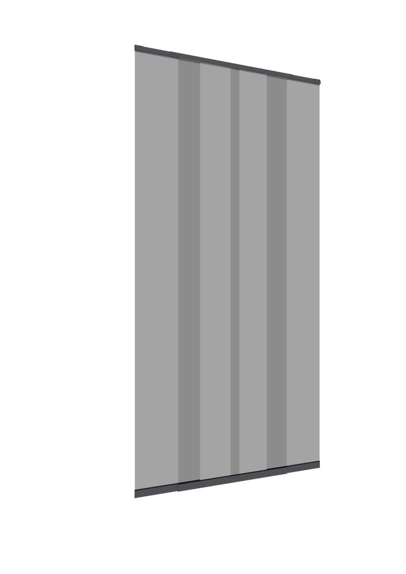 Windhager Insektenschutz-Vorhang aus Fiberglasgewebe, Lamellenvorhang, individuell kürzbar, ohne bohren, Fliegengitter-Vorhang Magnet, Gewebe 120 x 250 cm, anthrazit