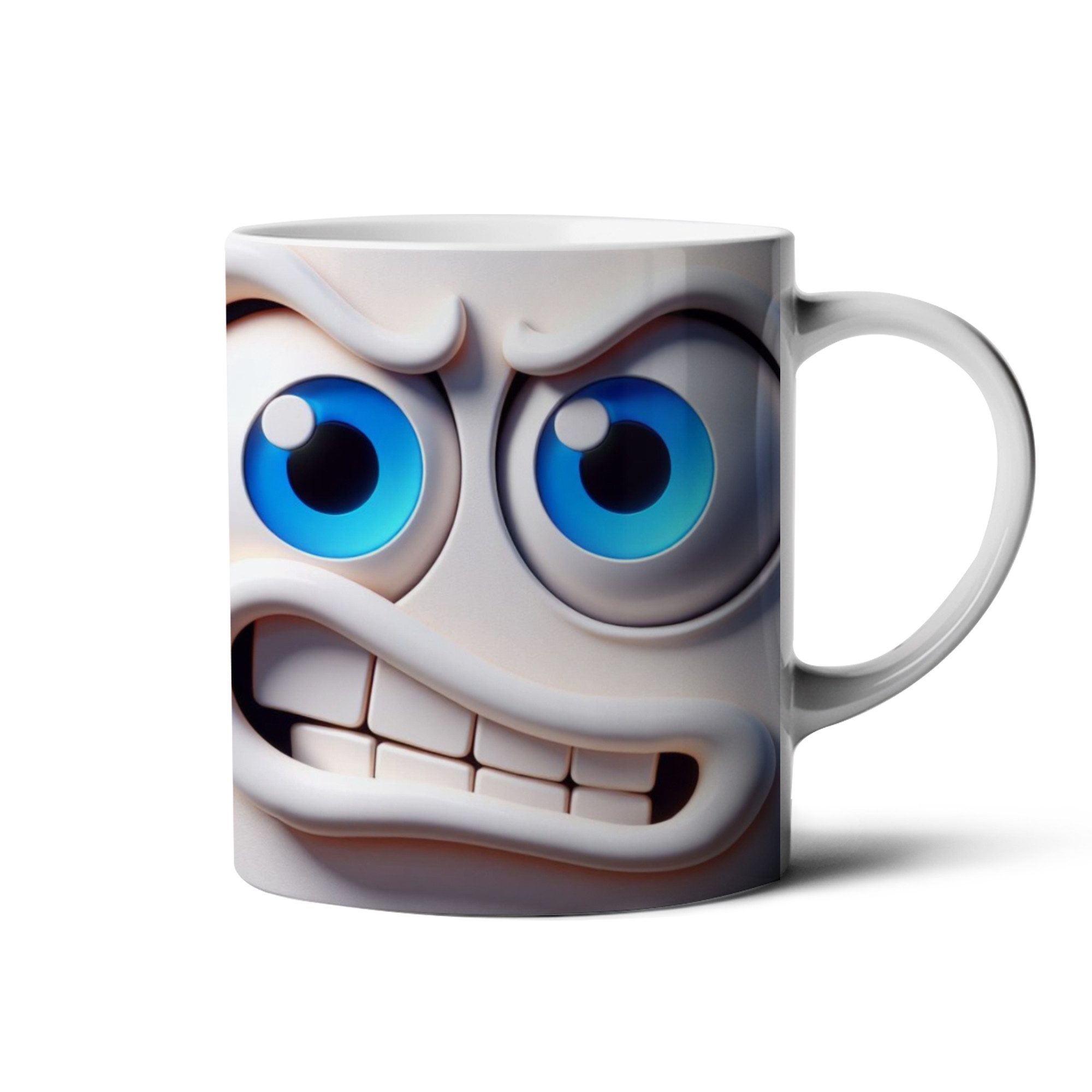 Hustling Sharks Tasse Hustling Sharks® Tasse mit Motiv - Smiley Gesicht#2, 330 ml