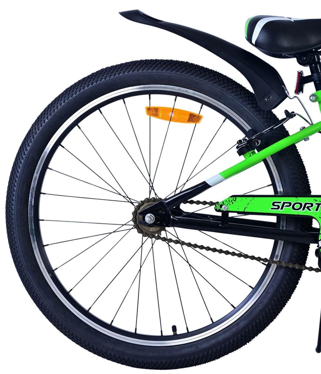 Volare Kinderfahrrad Volare Sportivo Kinderfahrrad für Jungen - 24 Zoll in Schwarz und Grün