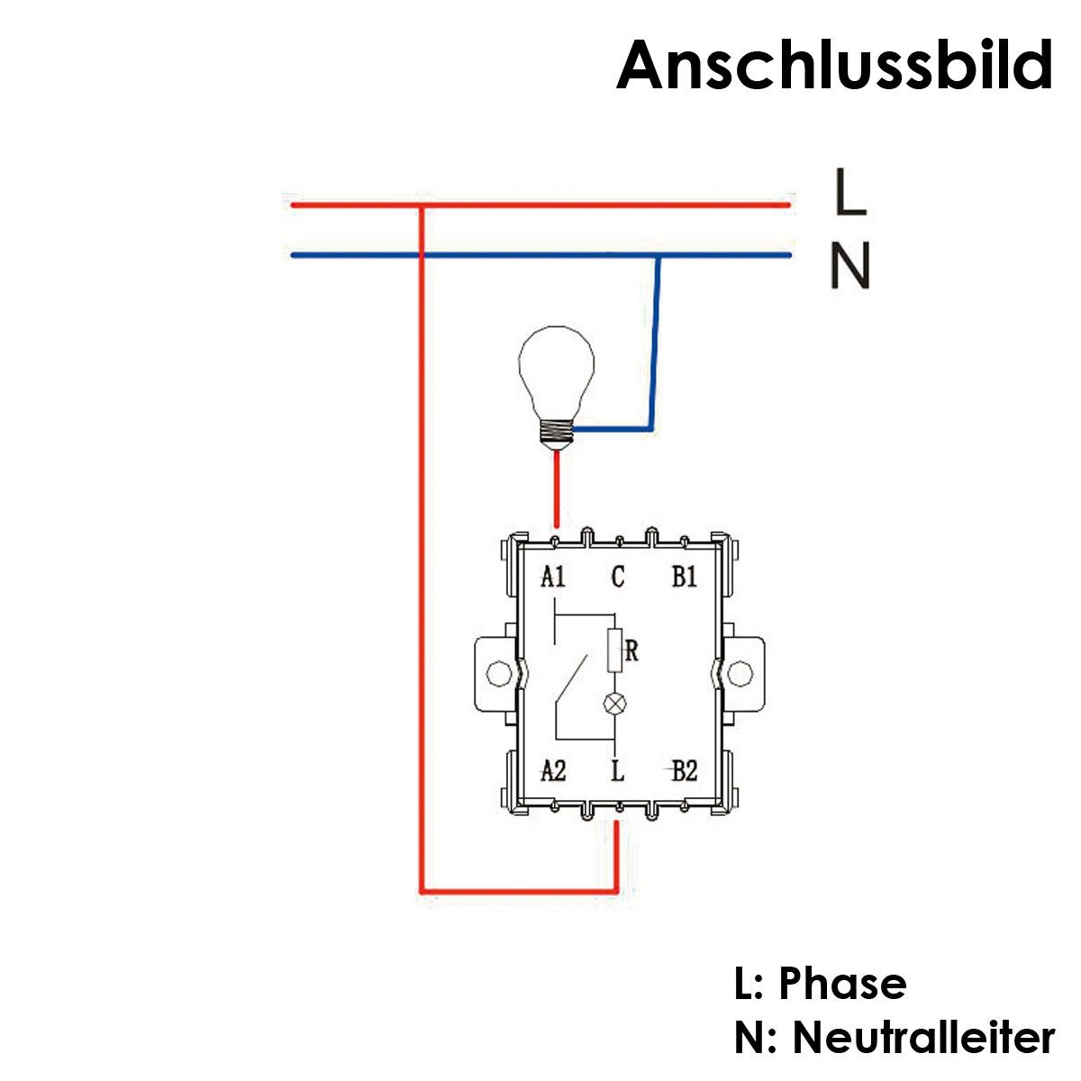 ChiliTec Lichtschalter Feuchtraum Kontroll-Schalter, IP44 250V~/ 10A